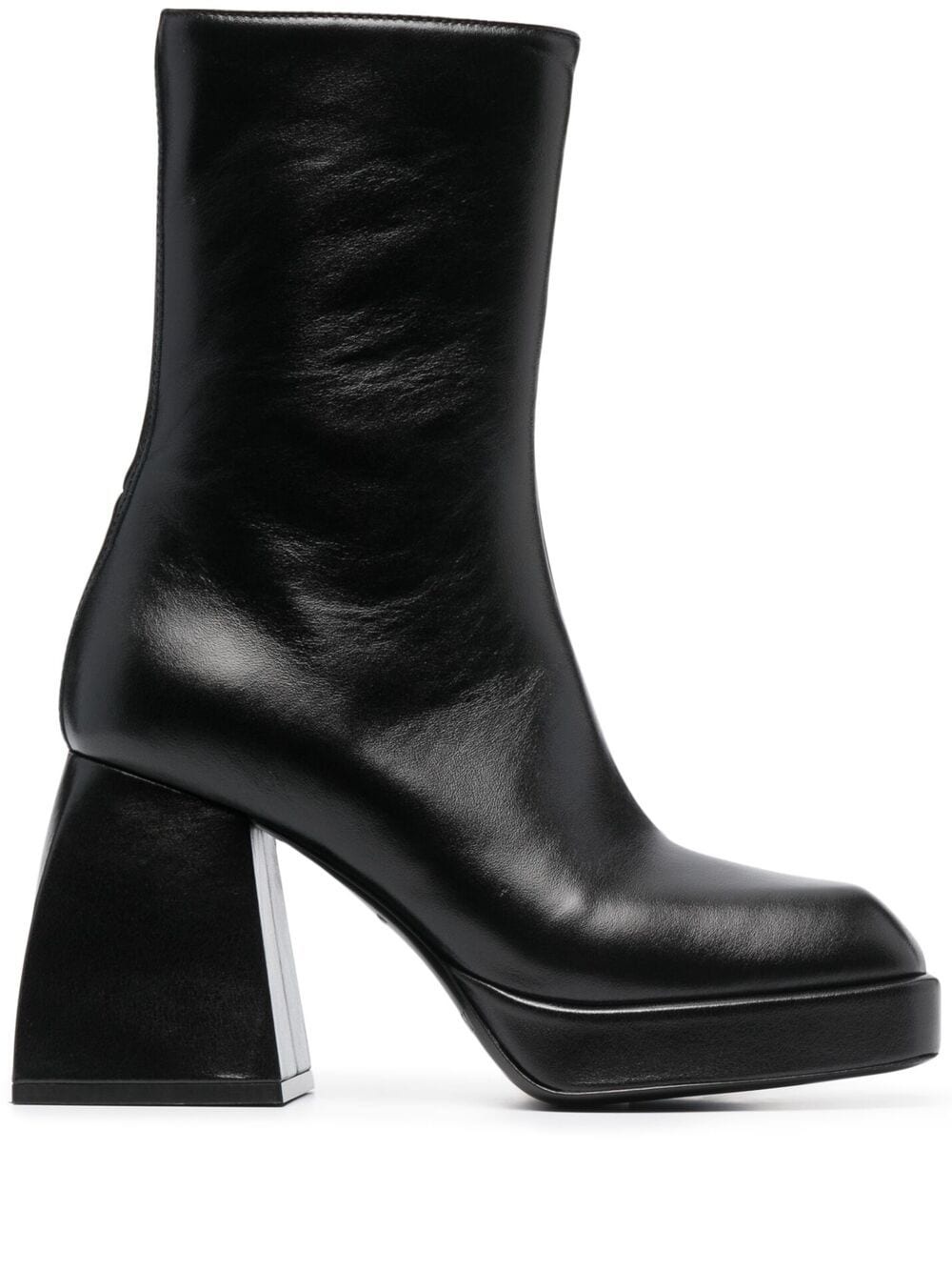 block-heel leather boots - 1