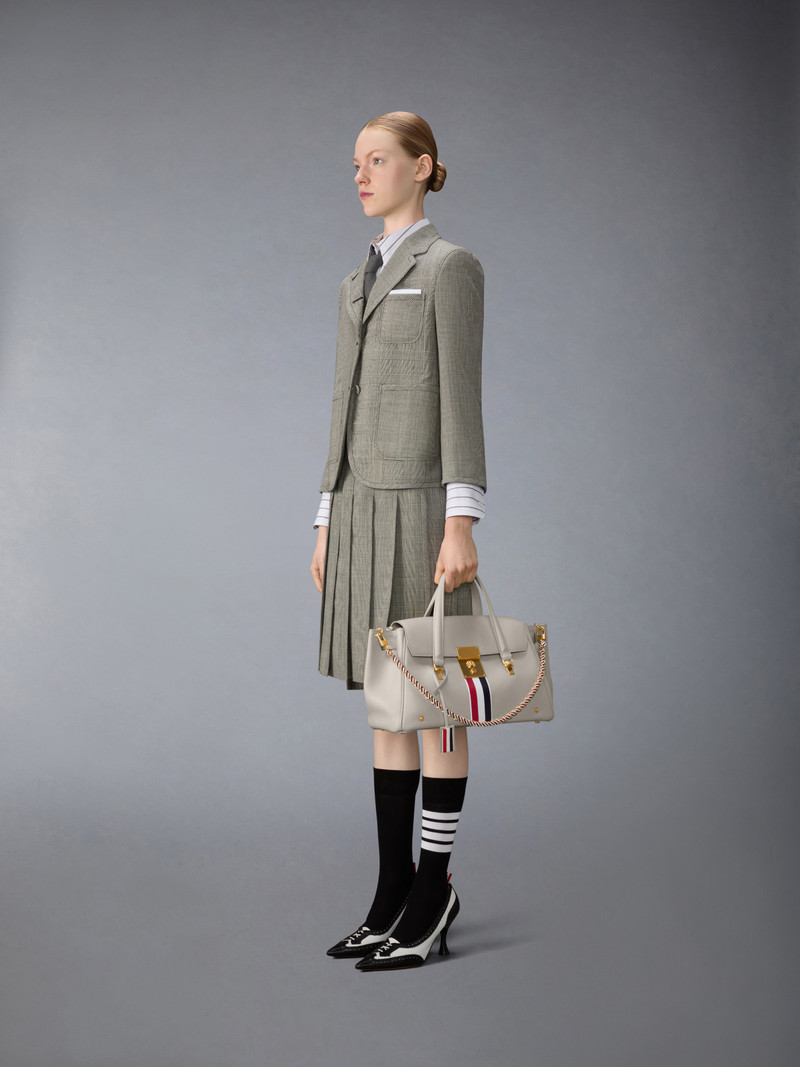 Thom Browne RWB STRIPE BOLTON BAG IN SOFT PEBBLE GRAIN LEATHER outlook