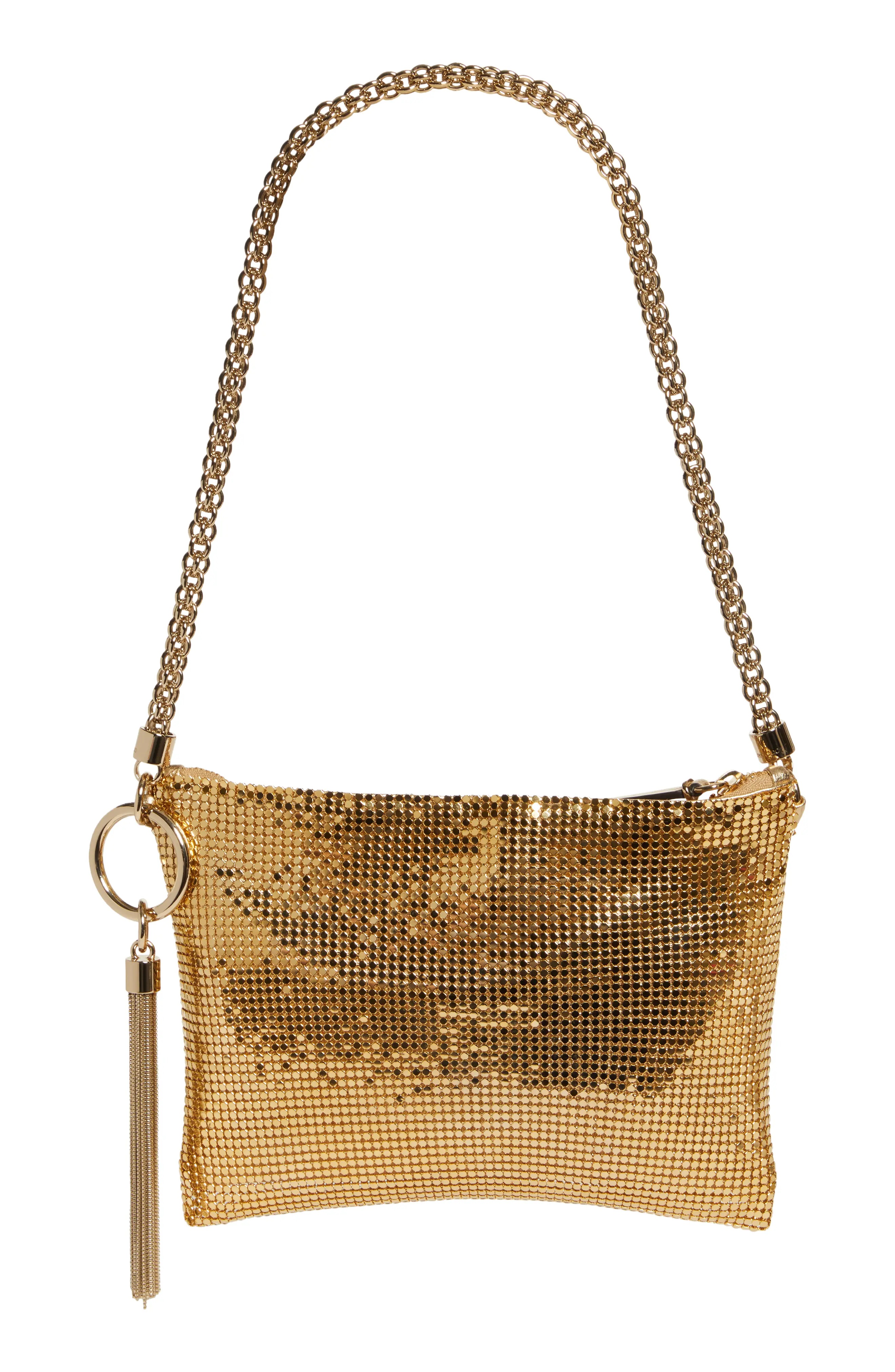 Mini Callie Metallic Mesh Clutch - 4