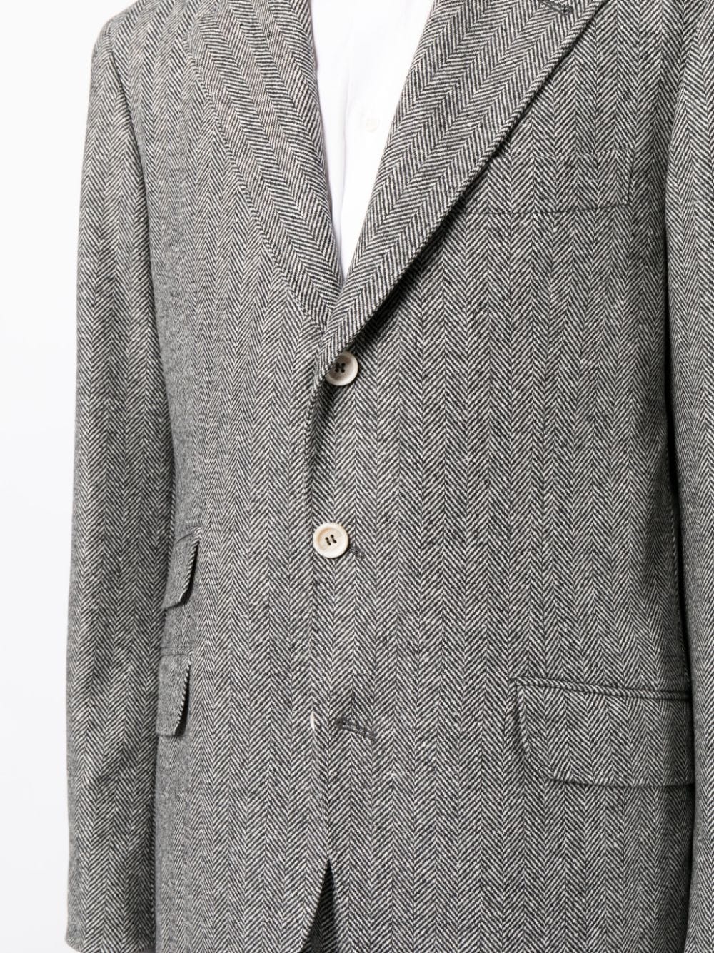 wool-blend herringbone two-piece suit - 5