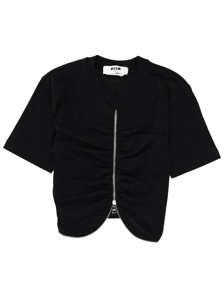 Msgm Zippered T-Shirt - 1