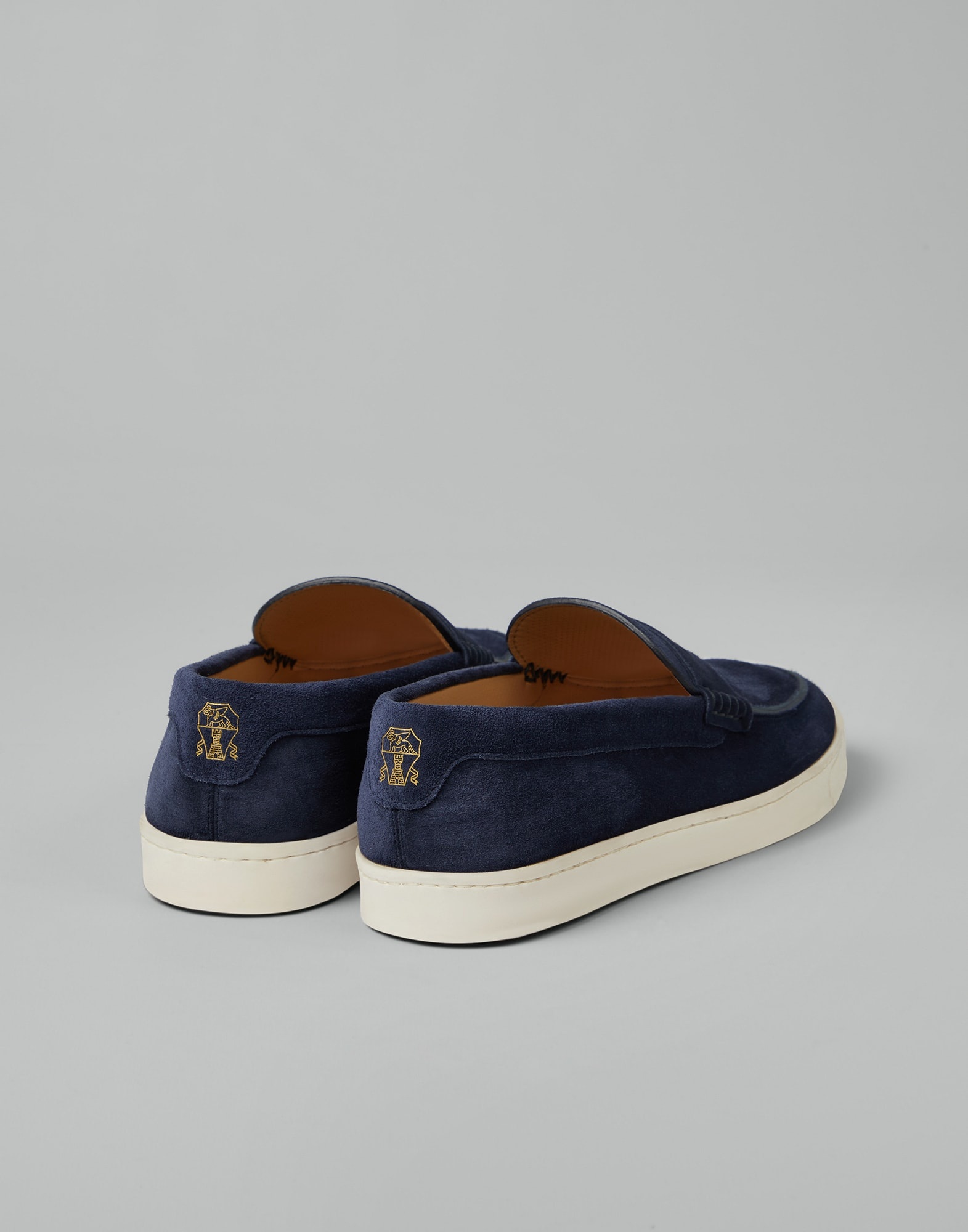 Suede loafer sneakers with natural rubber sole - 2