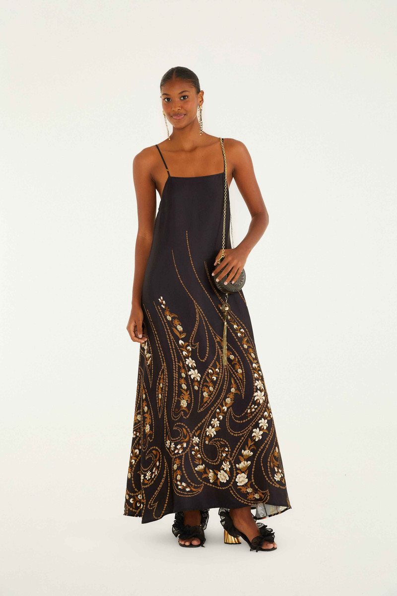 Black Garden Lenzing™ Ecovero™ Viscose Slip Midi Dress 3