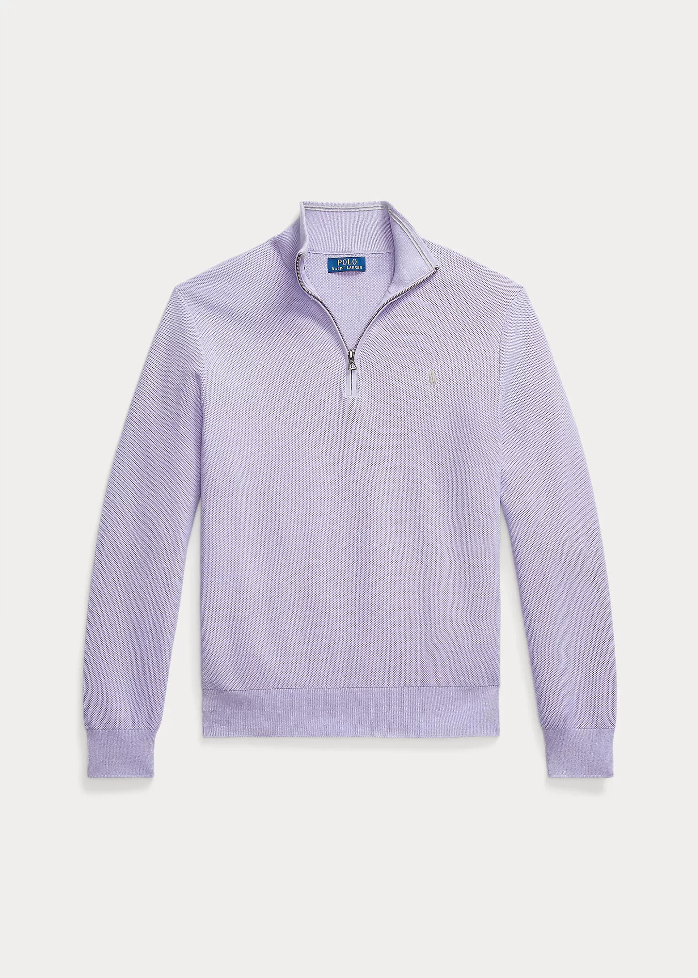 Mesh-Knit Cotton Quarter-Zip Sweater - 1