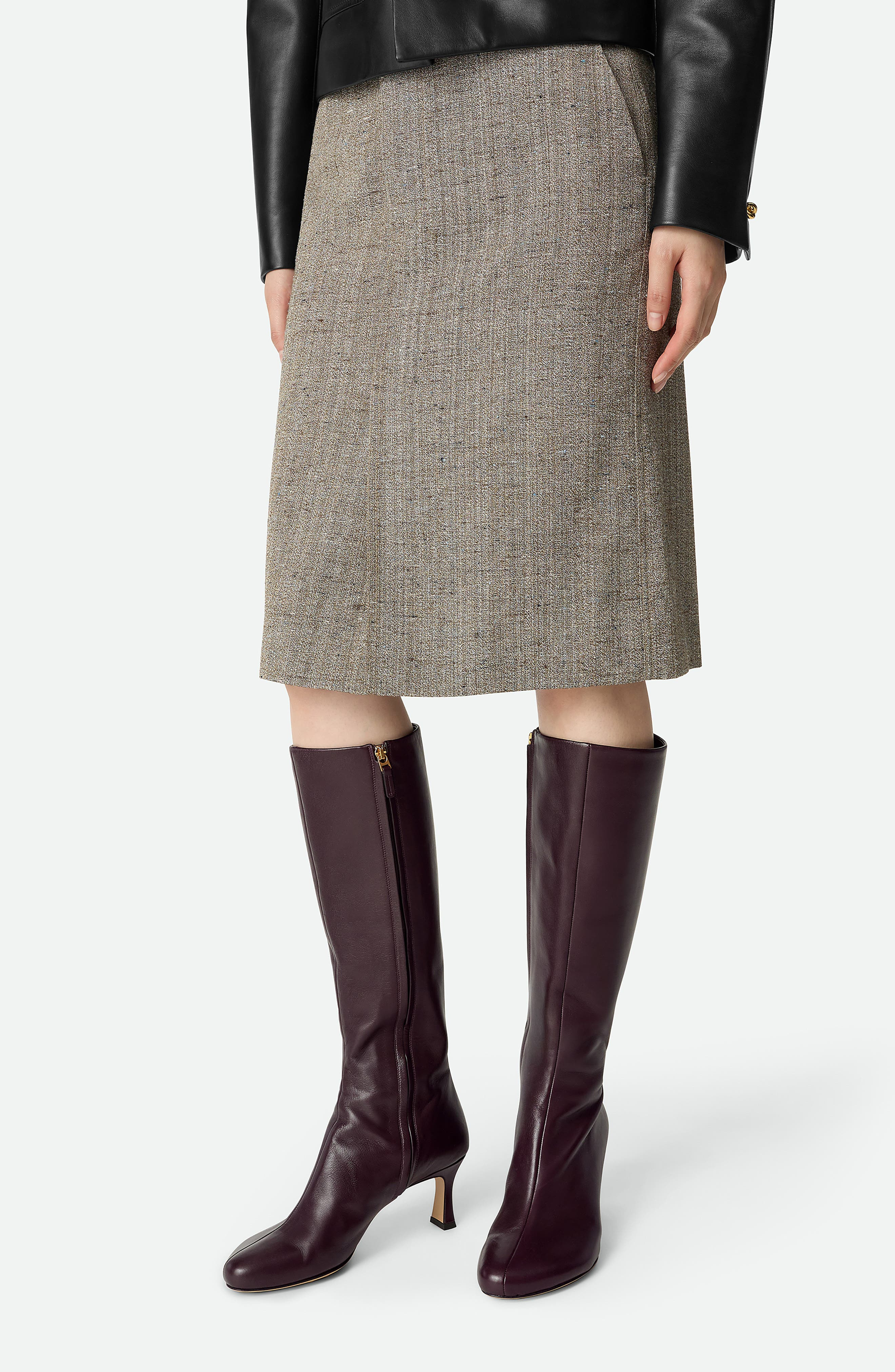 Bottega Veneta Rana Knee High Boot in 2241 Dark Barolo at Nordstrom - 2