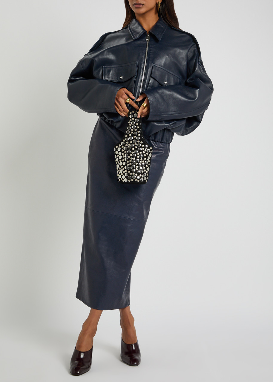 Khaite Livia Small Studded Suede Bucket bag - 5