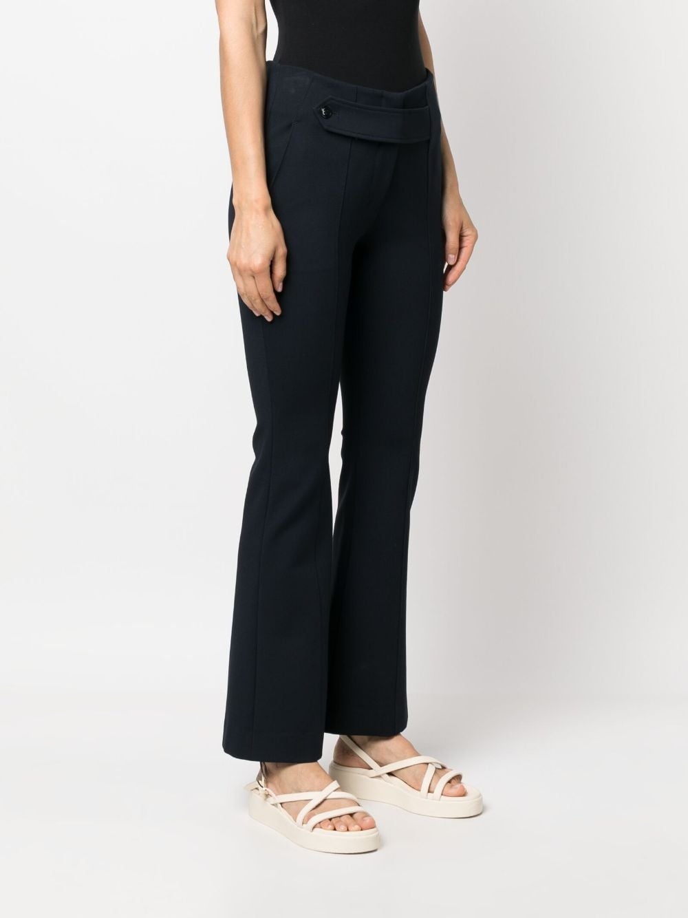 flared-cut button-detail trousers - 3