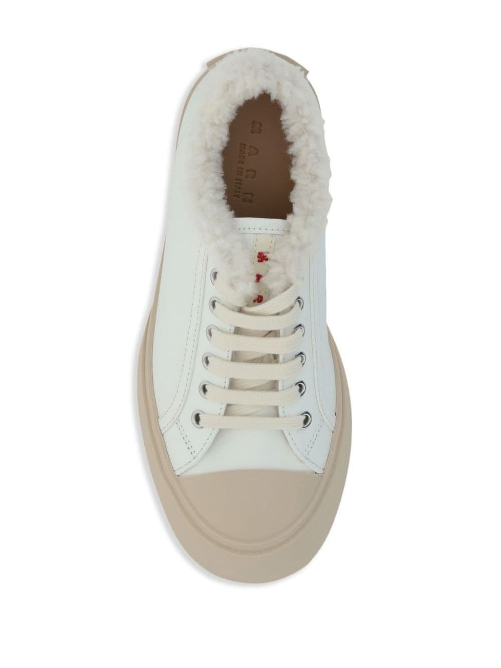 Pablo lace-up shearling-trim sneakers - 4