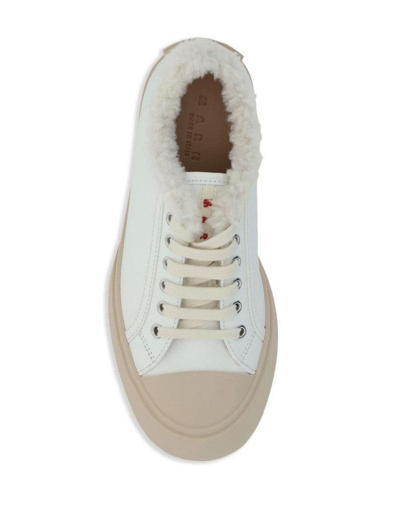 Pablo lace-up shearling-trim sneakers 4