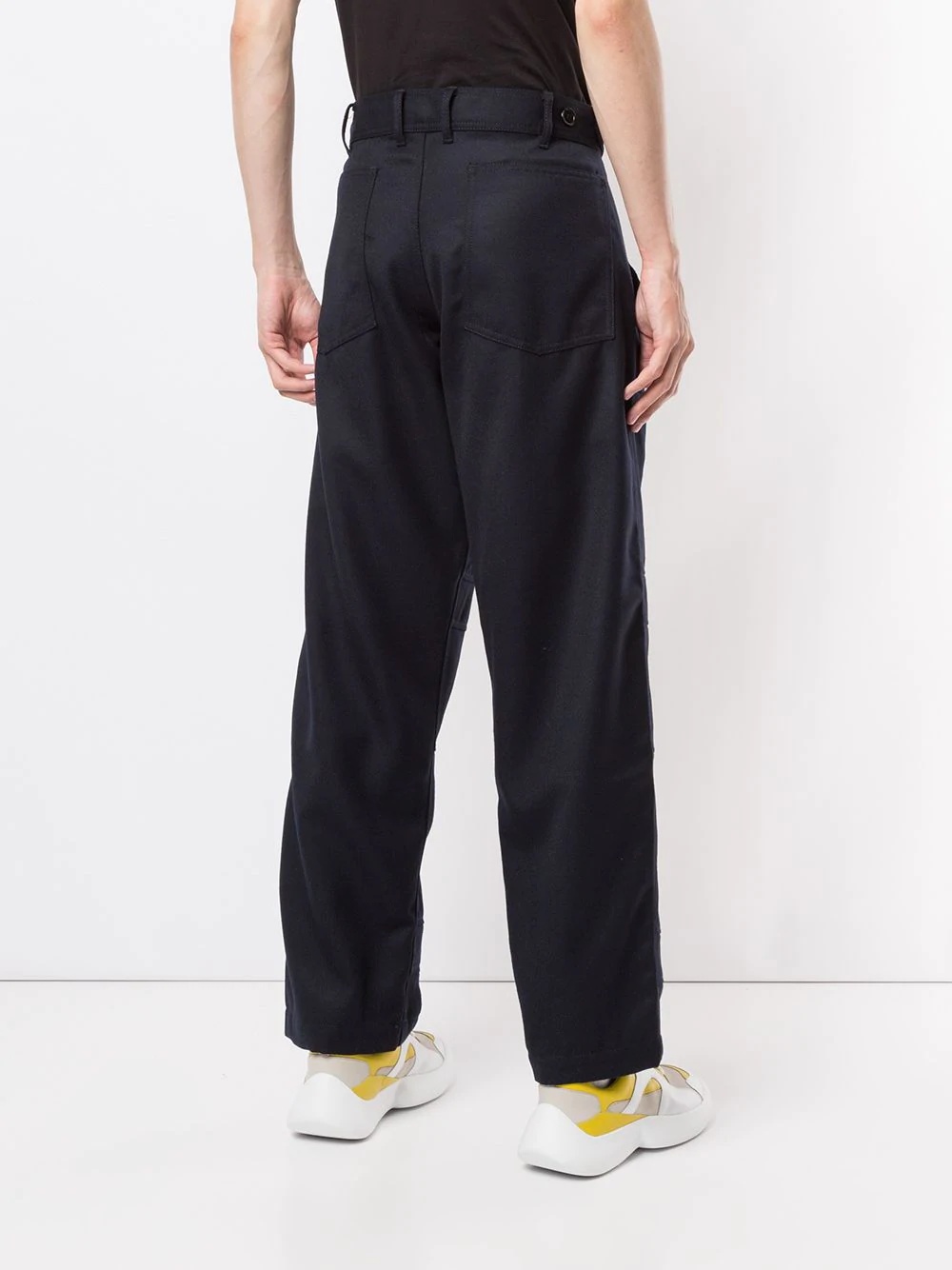 piped-seam straight trousers - 4