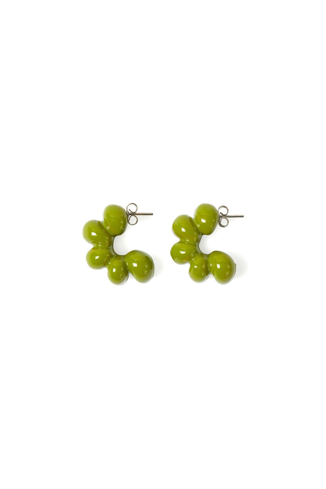 PUFFY EARRINGS / lime - 1