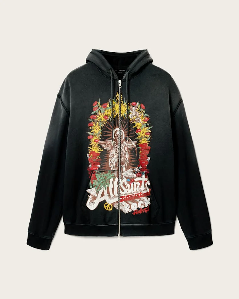 ROQUE ZIP UP GRAPHIC HOODIE - 1