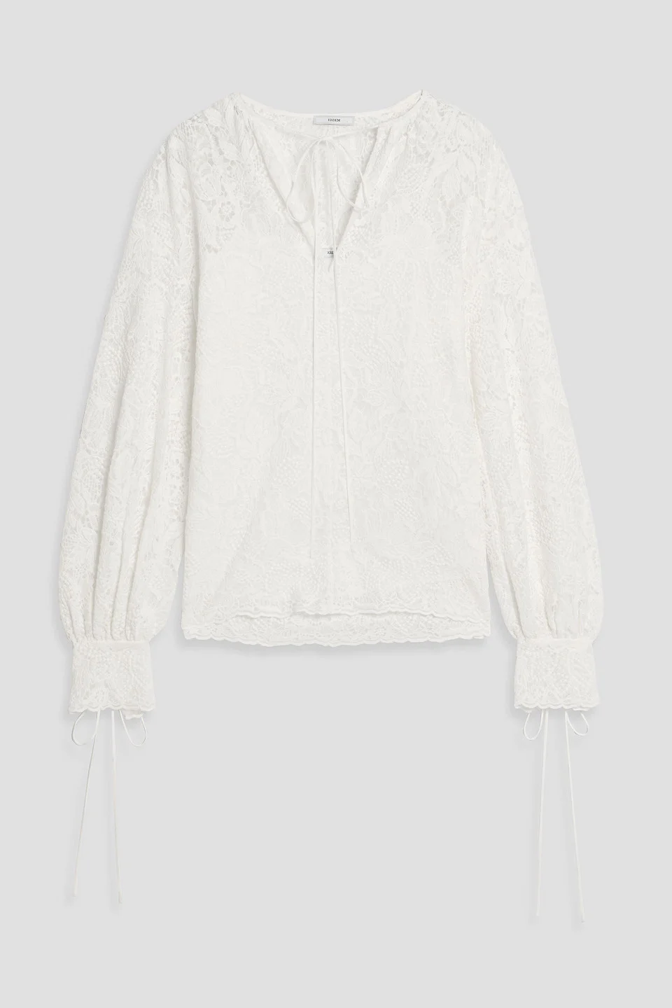 Cotton-blend crocheted lace blouse - 1