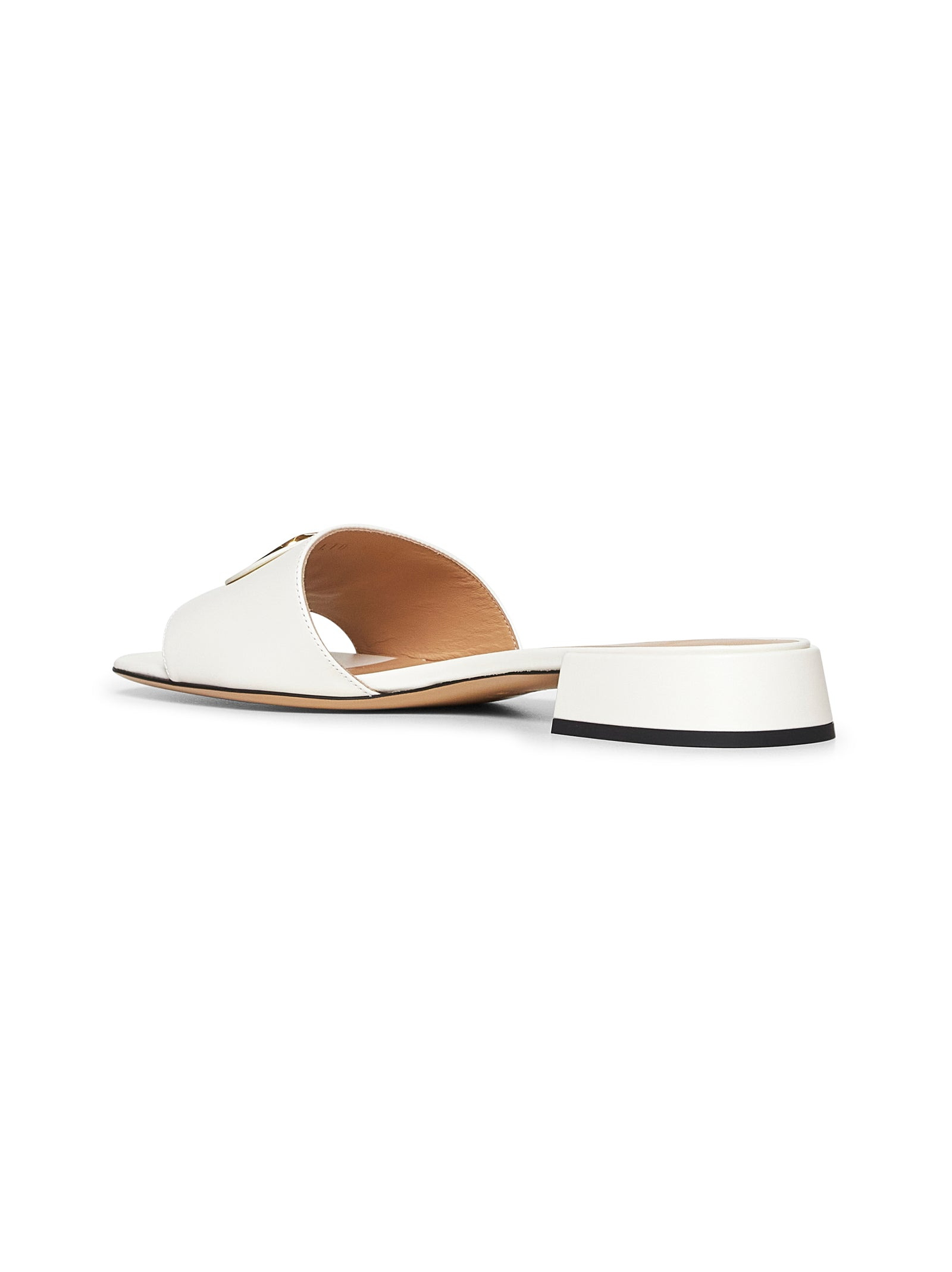 Valentino Garavani Women Ivory Calfskin Vlogo Signature Slide Sandals - 3