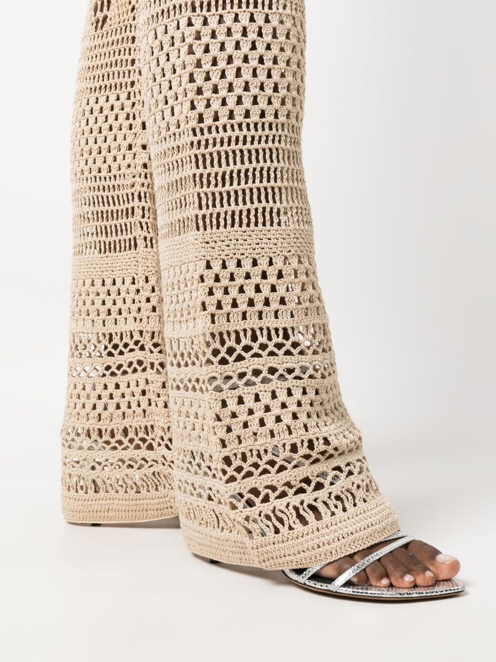 high-waisted knitted trousers - 5