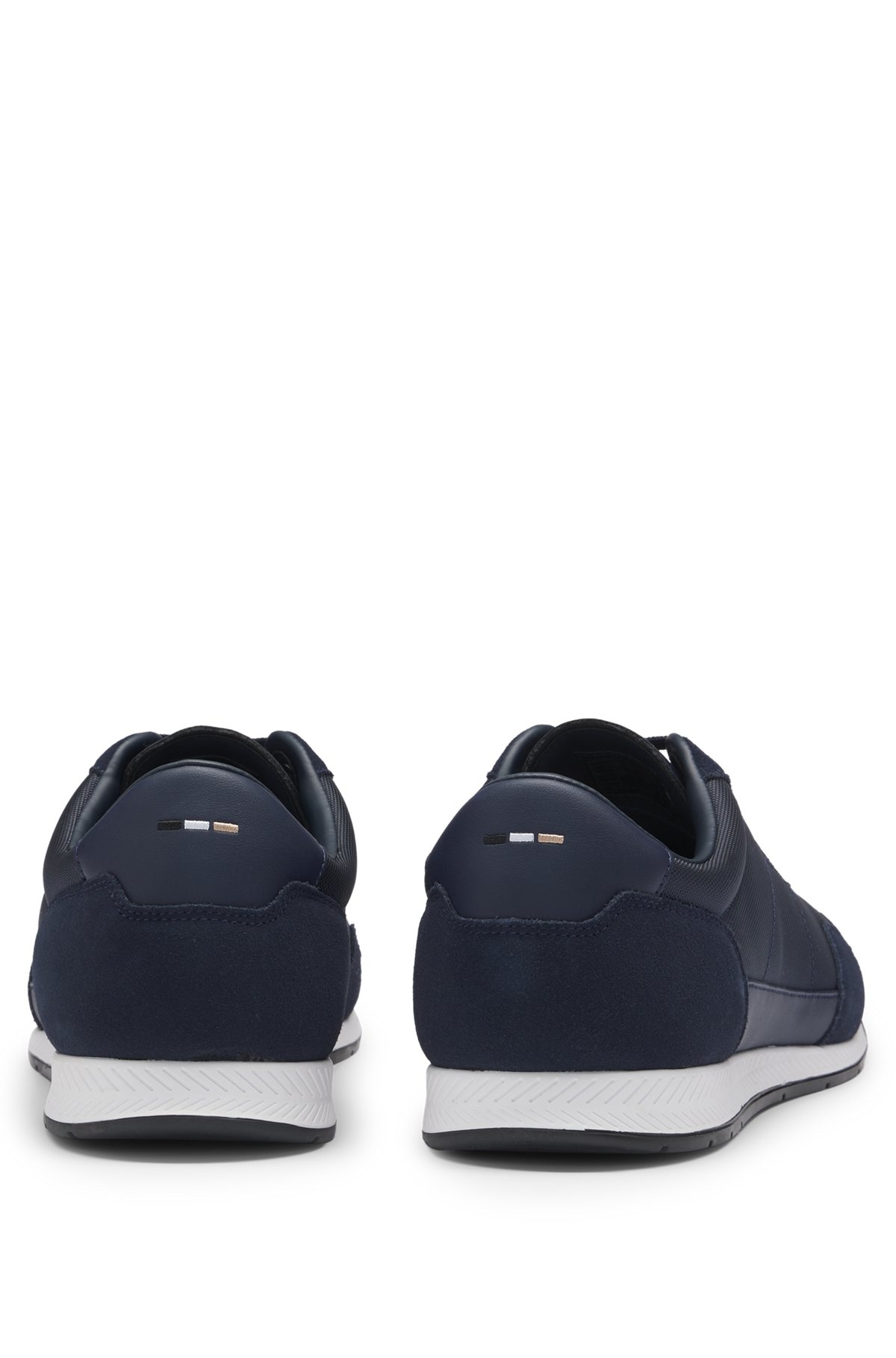 MIXED-MATERIAL LACE-UP TRAINERS WITH SUEDE TRIMS - 5
