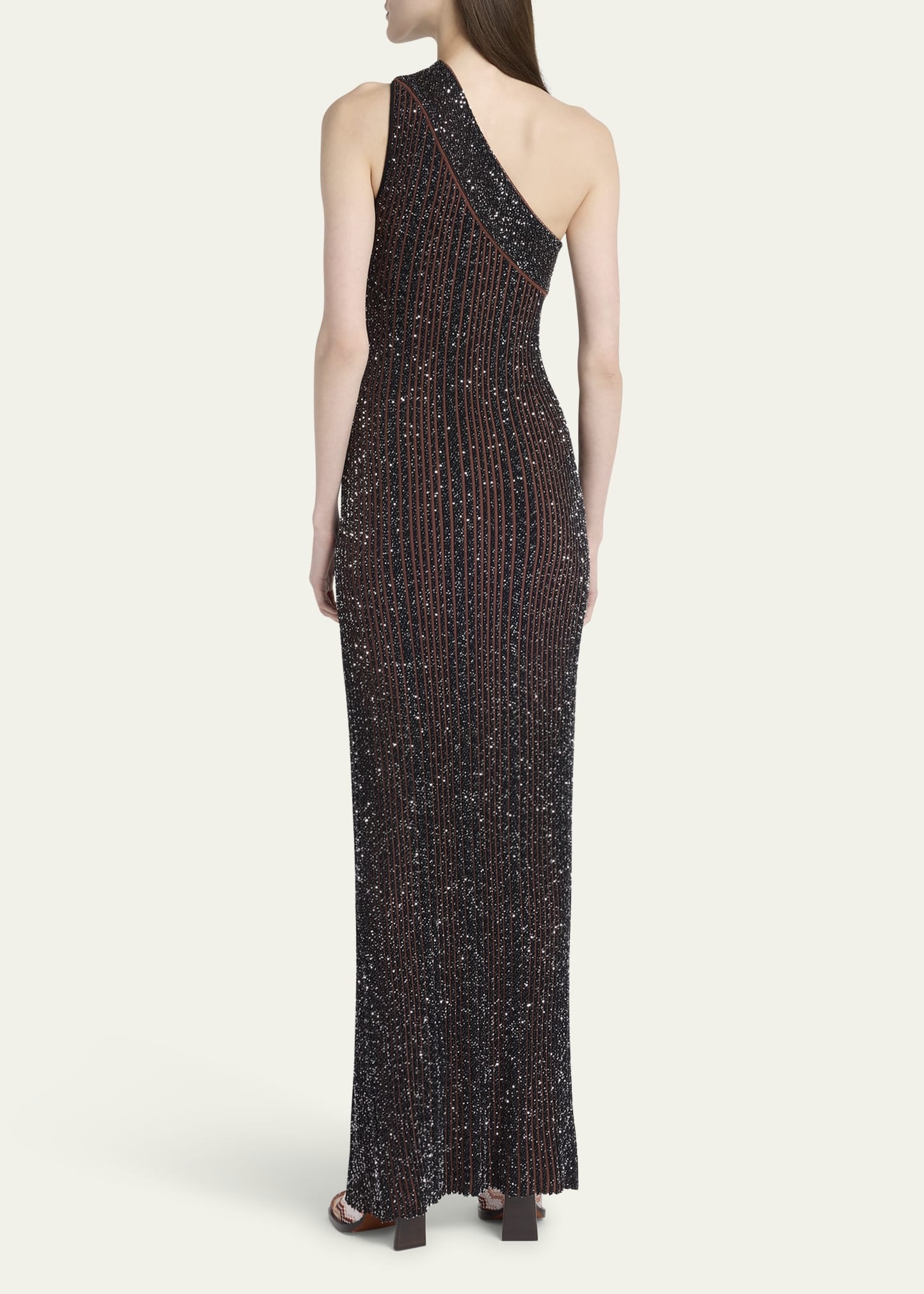 Long One-Shoulder Embellished Dress - 3