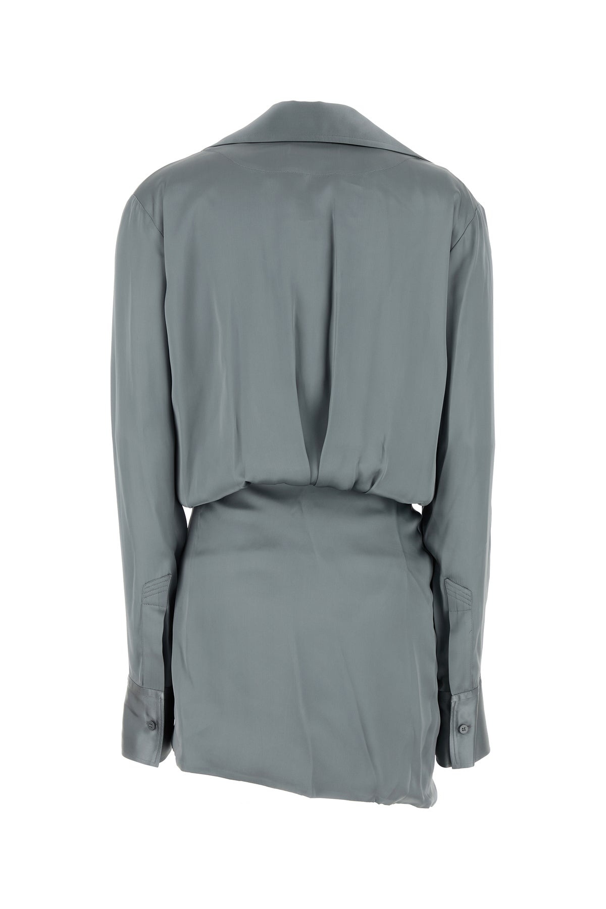 Grey satin mini dress - 2