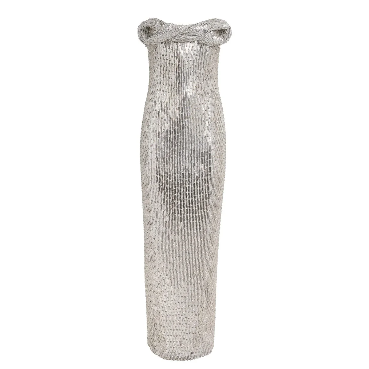 Hand-Beaded Rosalie Column Gown - 1