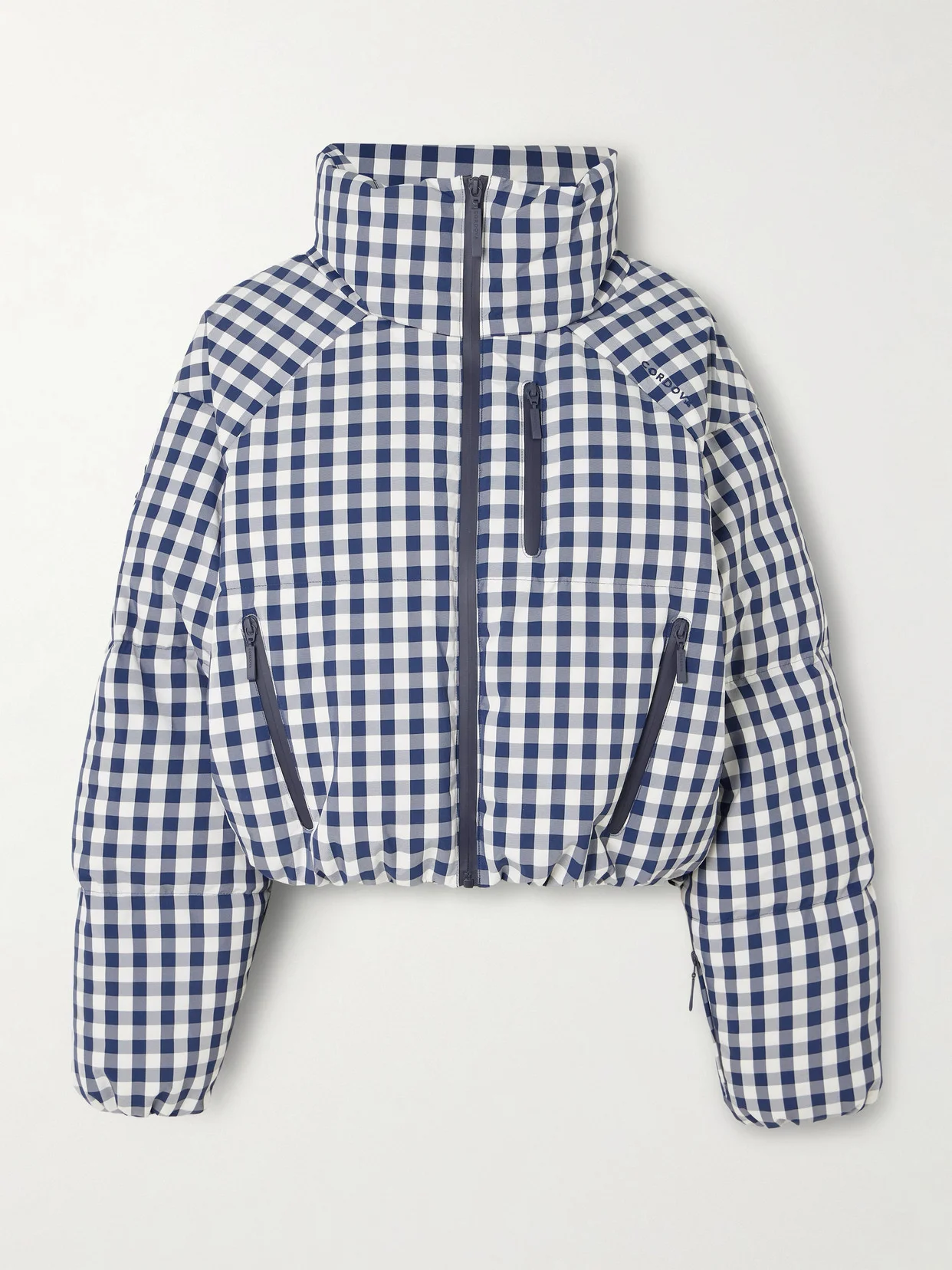 Cortina Cropped Gingham Quilted Down Ski Jacket - 1