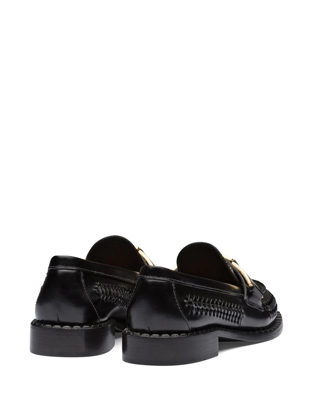 buckled woven loafers - 3