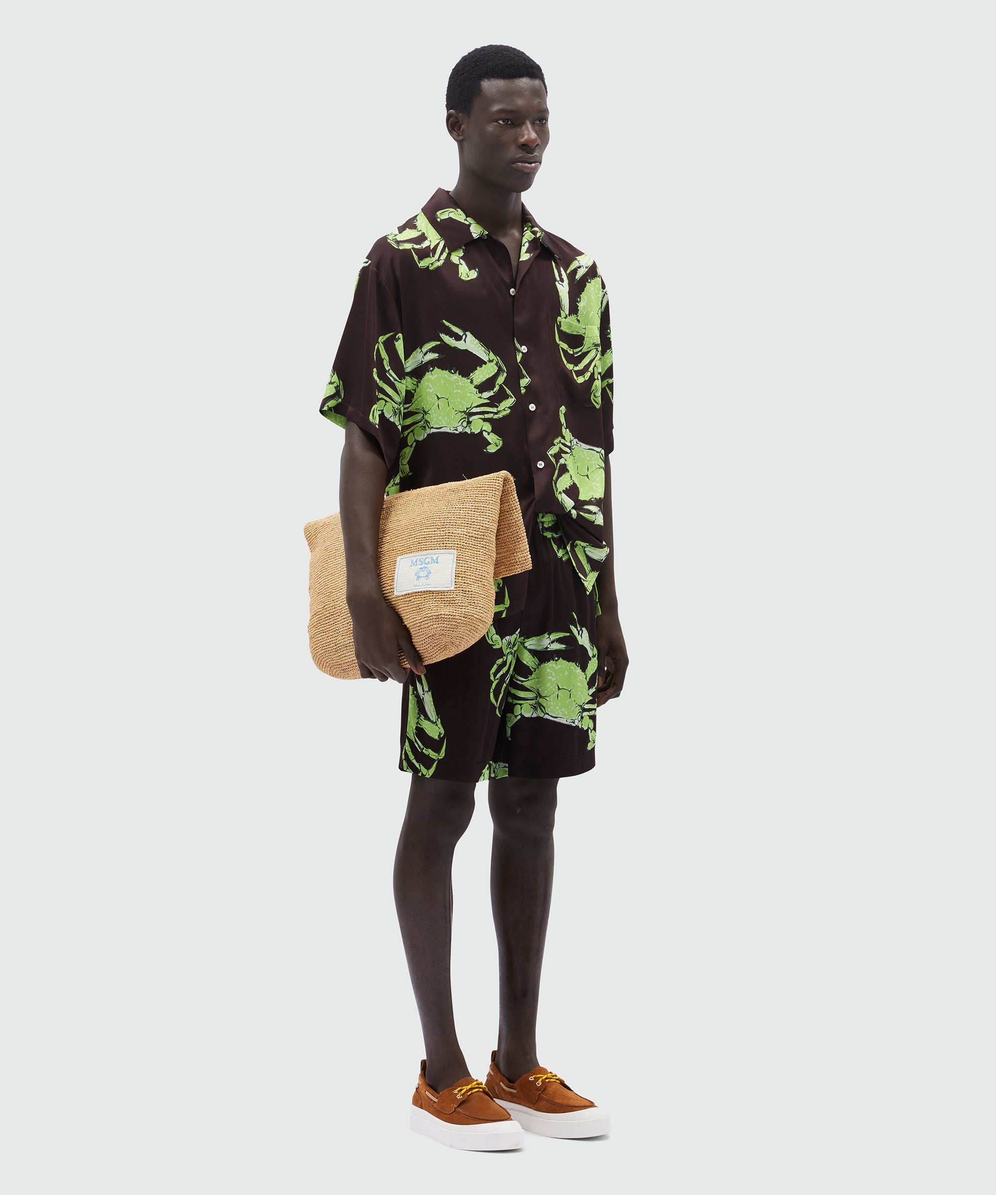 "King crab" print fluid fabric shirt - 4