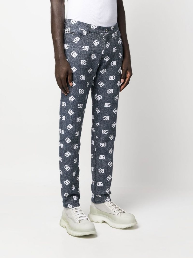 monogram-print straight-leg jeans - 3
