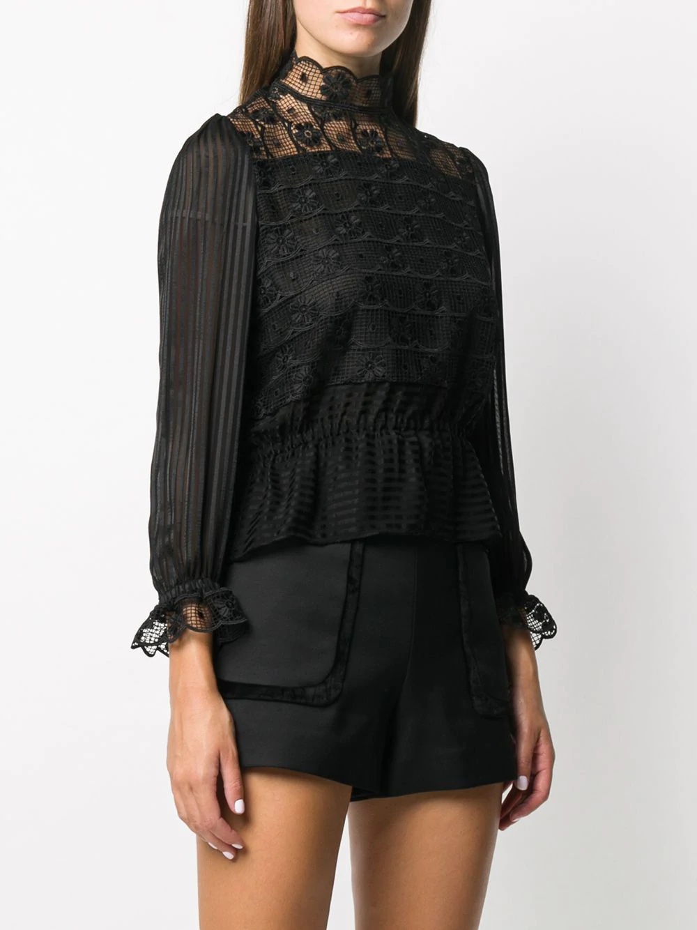 embroidered lace blouse - 3