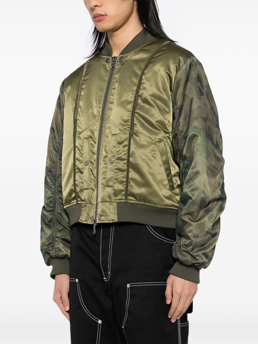 mesh-sleeve bomber jacket - 3