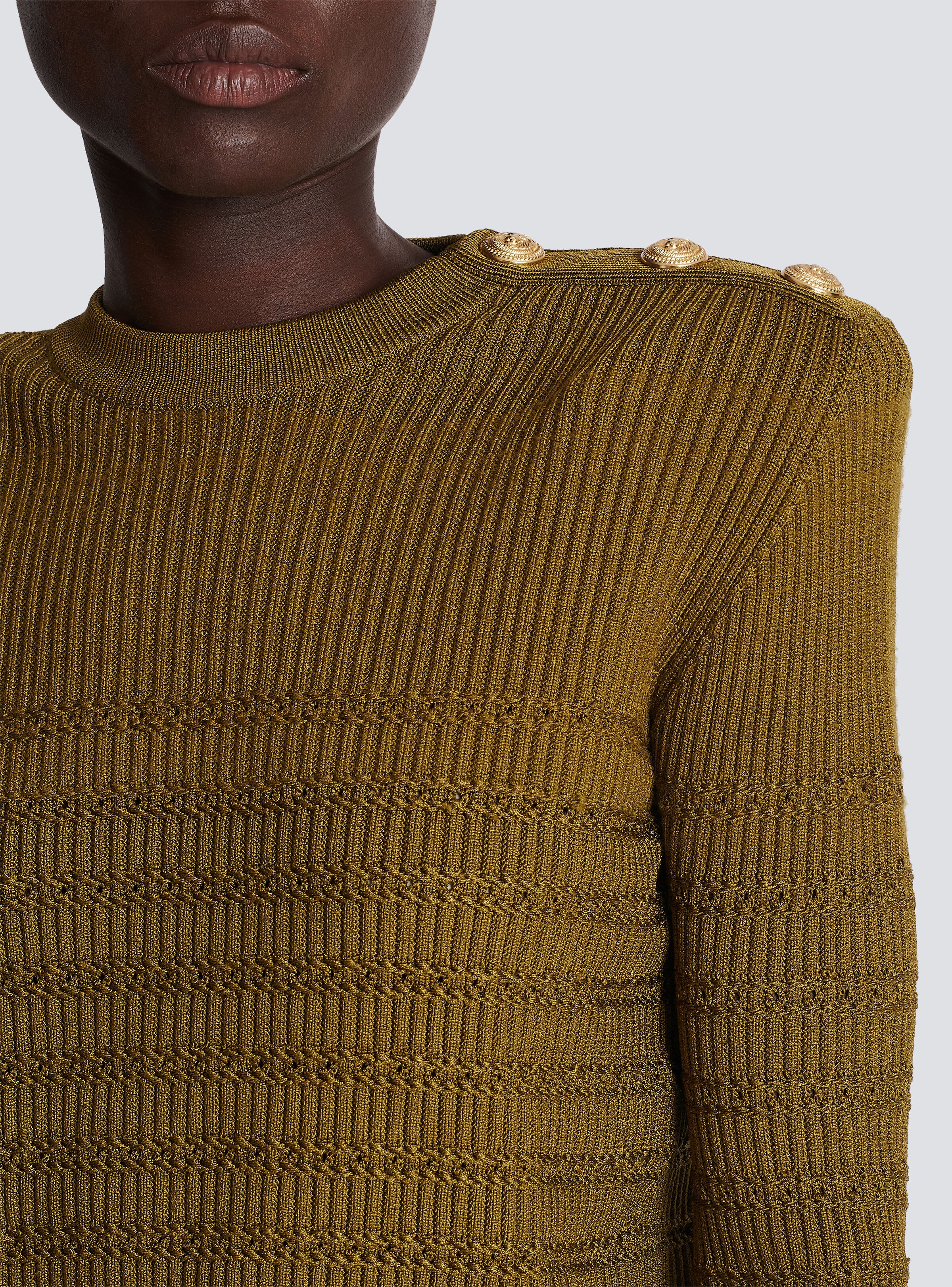 Knit jumper with gold buttons - 6