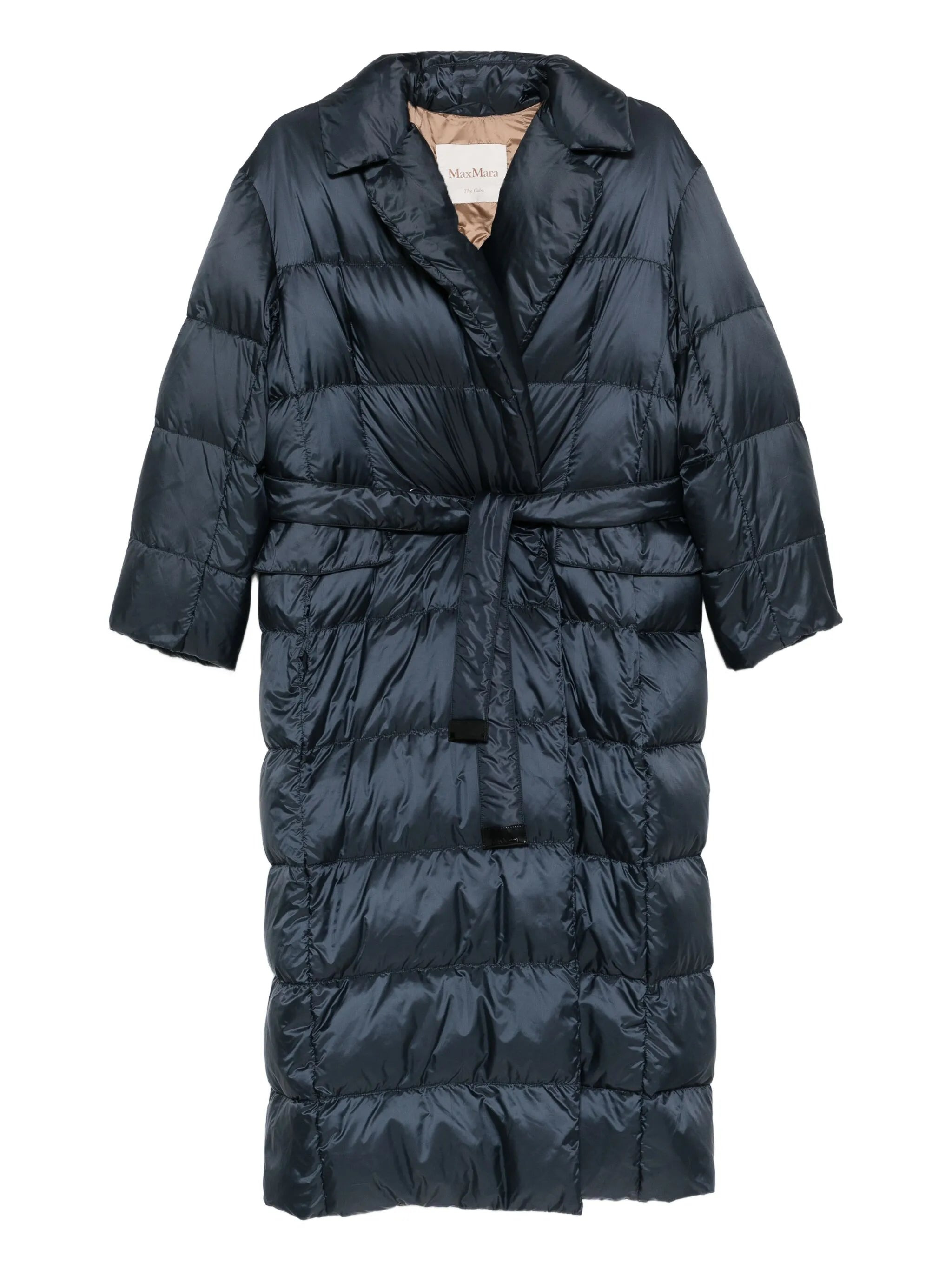 quilted belted coat - 1