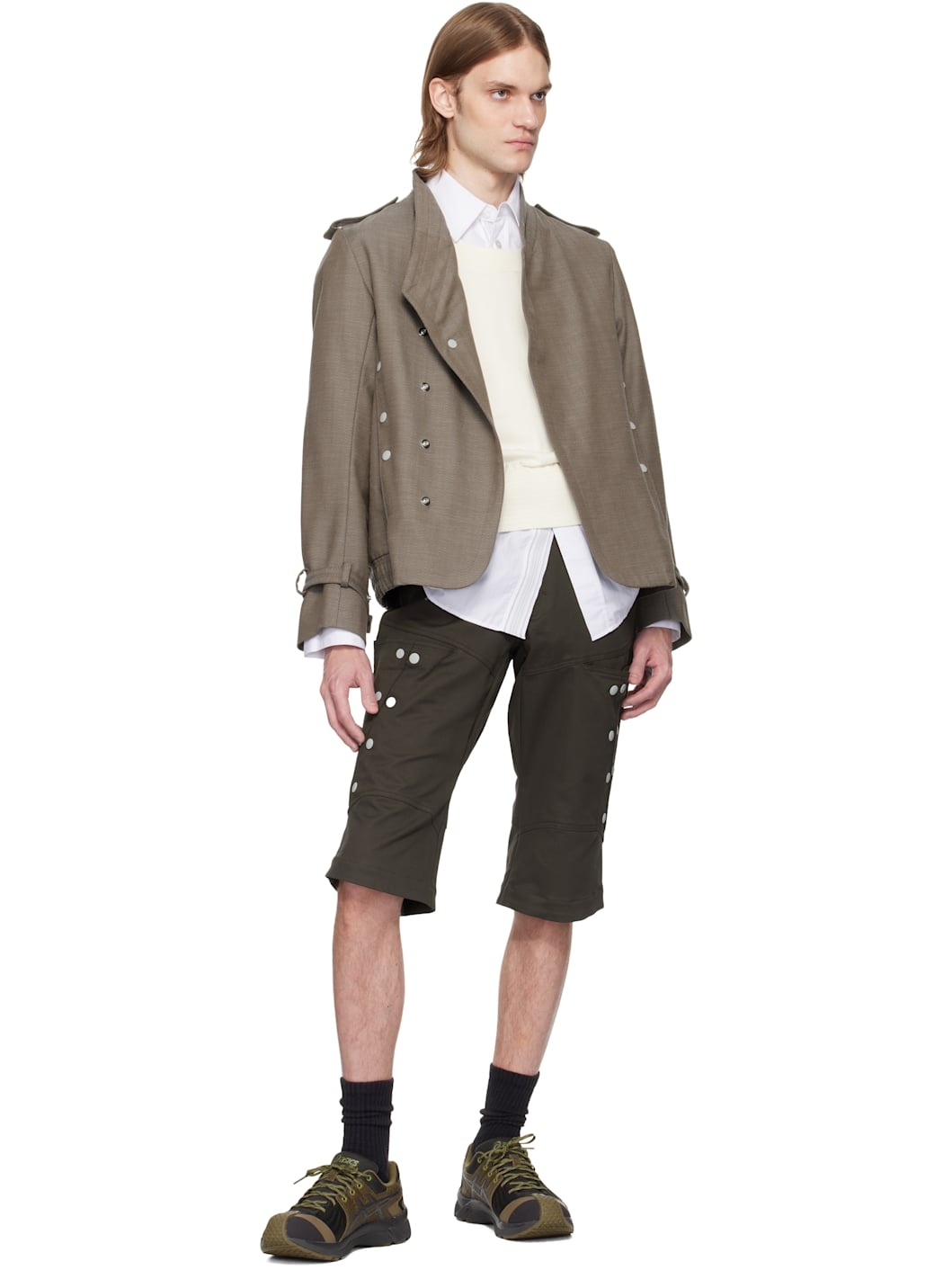 Brown Inex Snap Shorts - 4
