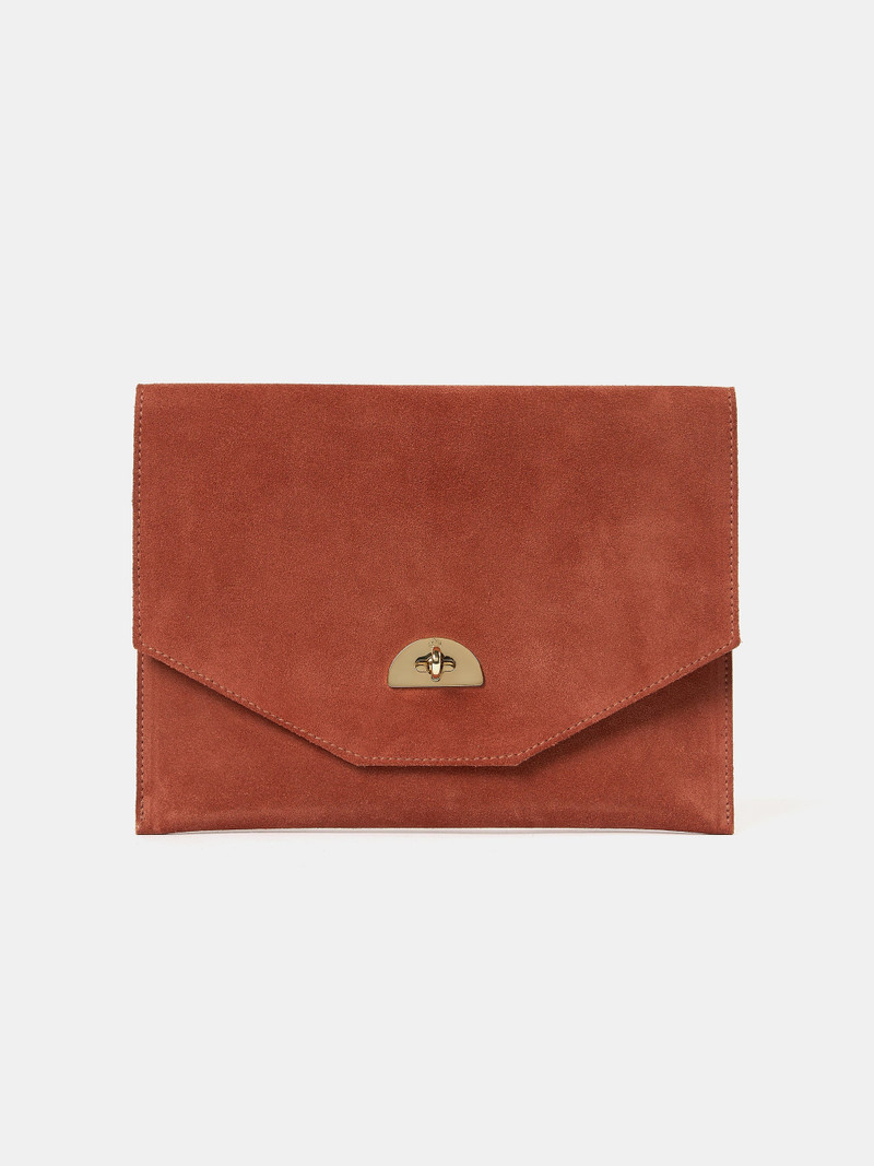 The Twist Lock Pouch - Cinnamon with Suede 1