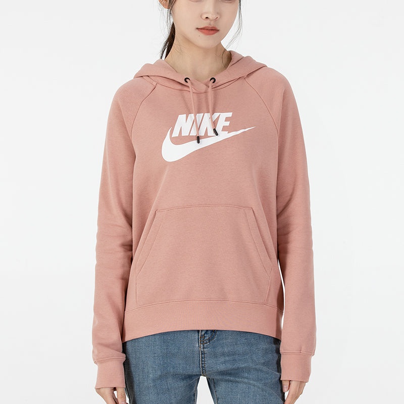 (WMNS) Nike Sportswear Knitting Printing Logo Hoodie 'Pink' BV4127-609 - 3