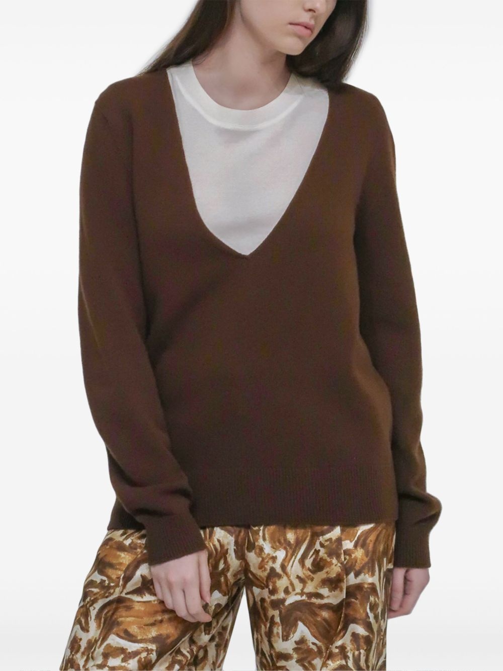 plunging V-neck jumper - 5
