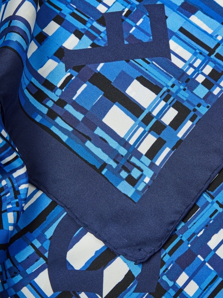 CHECK PRINT SILK FOULARD - 2