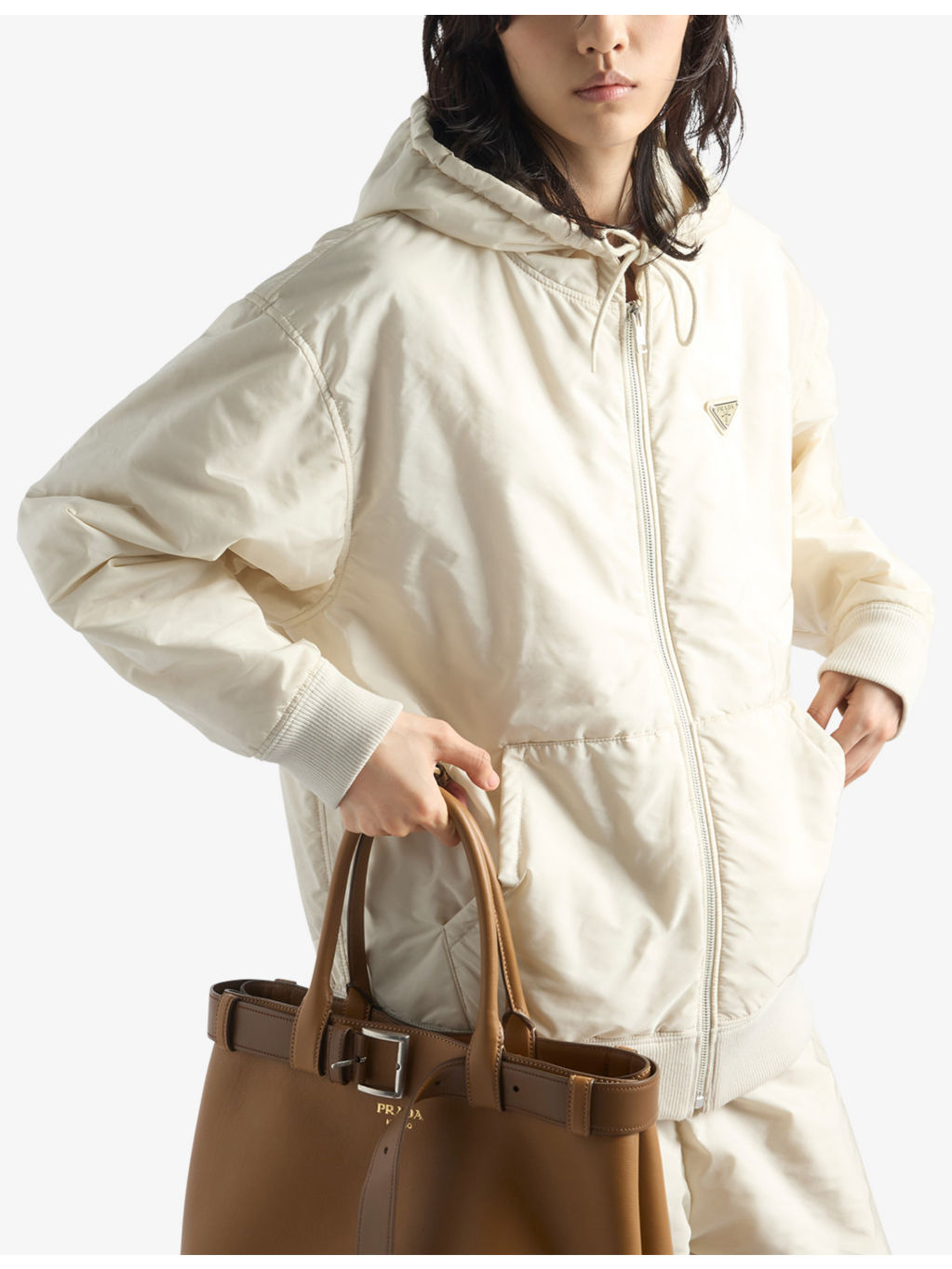 Re-Nylon brand-plaque recycled-nylon jacket - 3