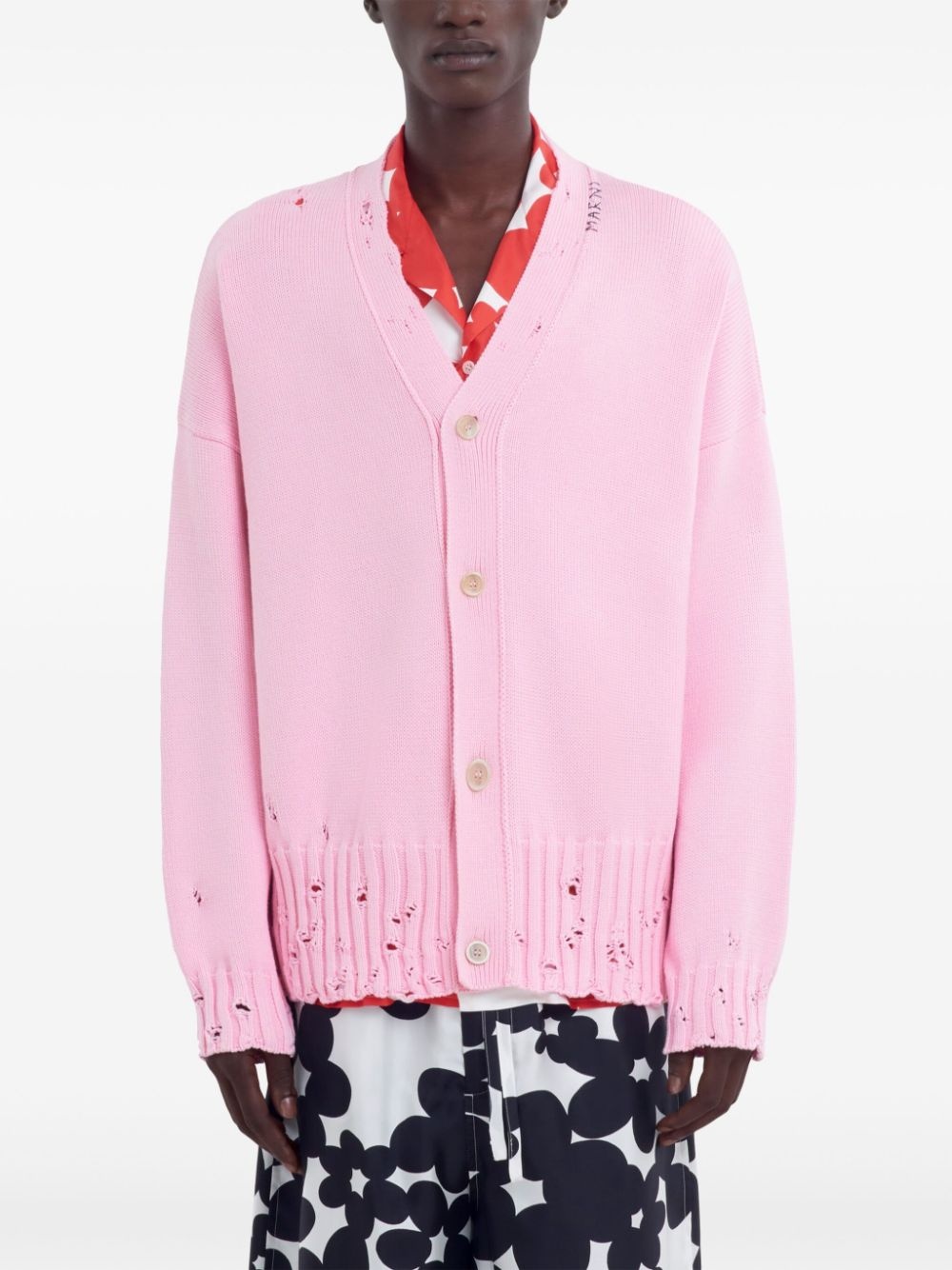 distressed cardigan - 3