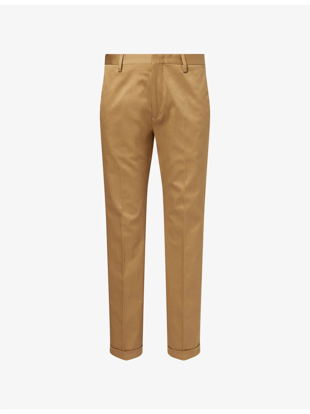 Turn-Up Straight-Leg Cotton Trousers - 1