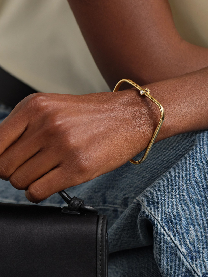 Yvonne Léon Jonc Gousset 9-karat Gold, Sapphire And Diamond Bracelet outlook