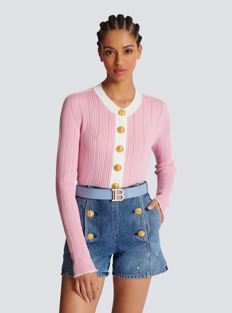 Balmain B-Belt in calfskin outlook