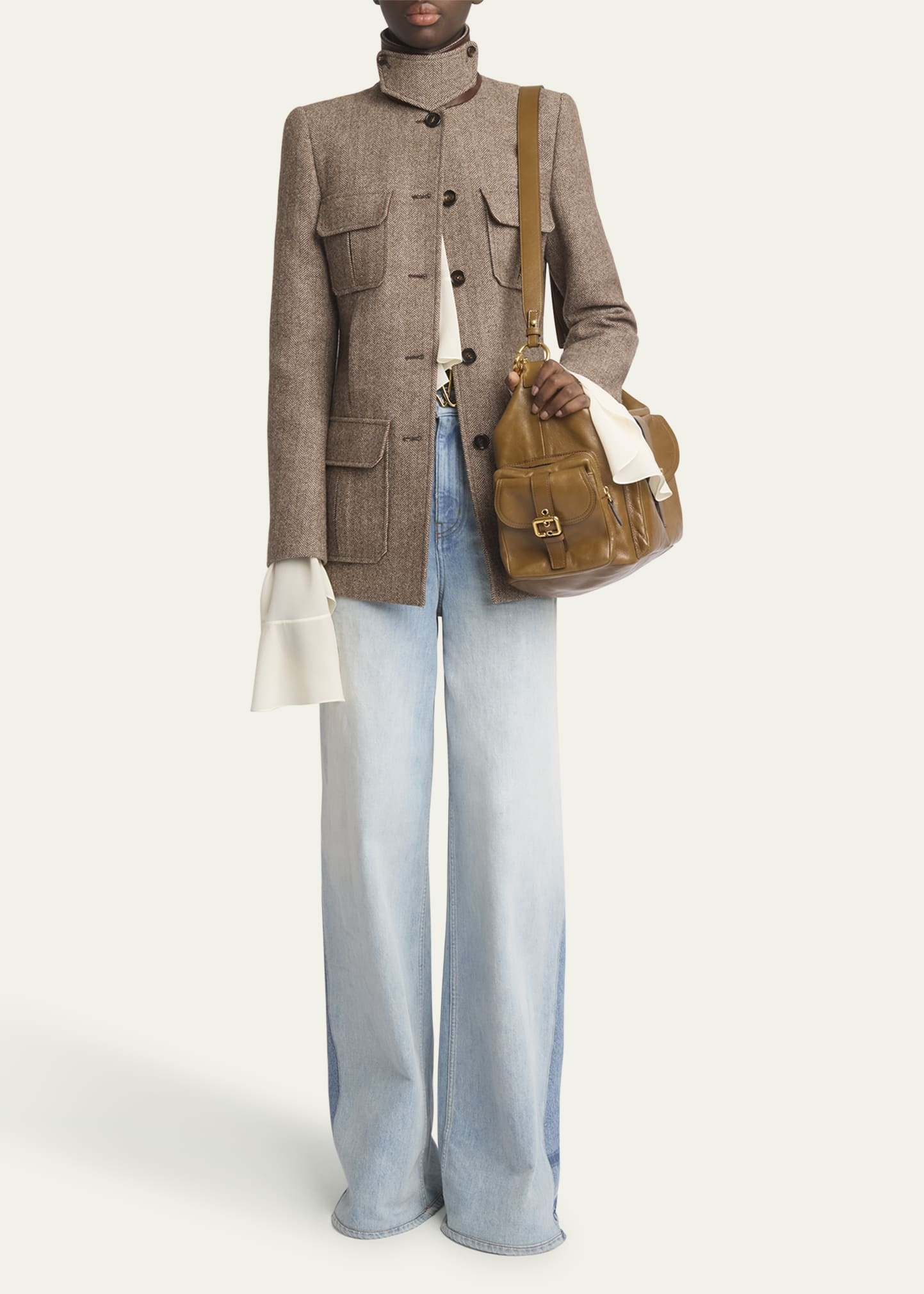 Herringbone Boyish Wool Jacket - 2