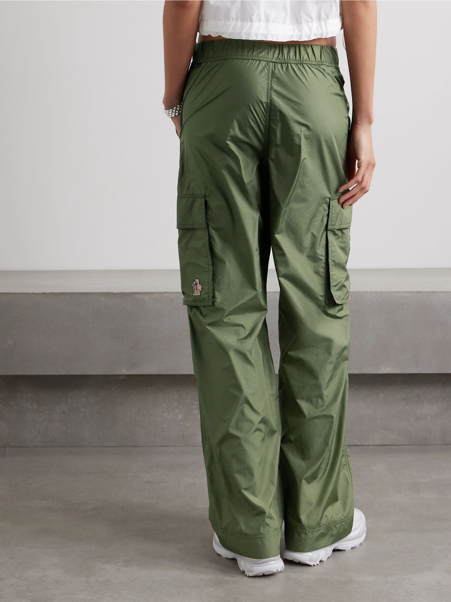 Belted ripstop cargo pants Green - 4