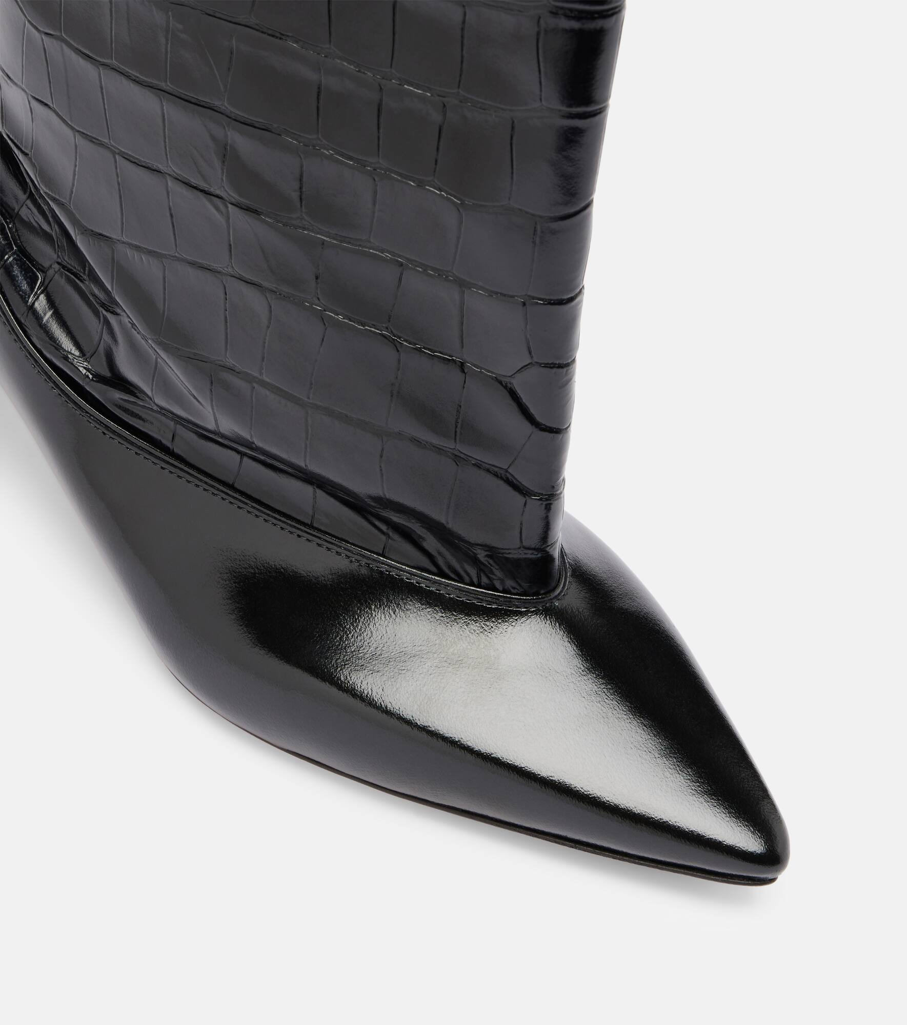 Tourni croc-effect leather knee-high boots - 5