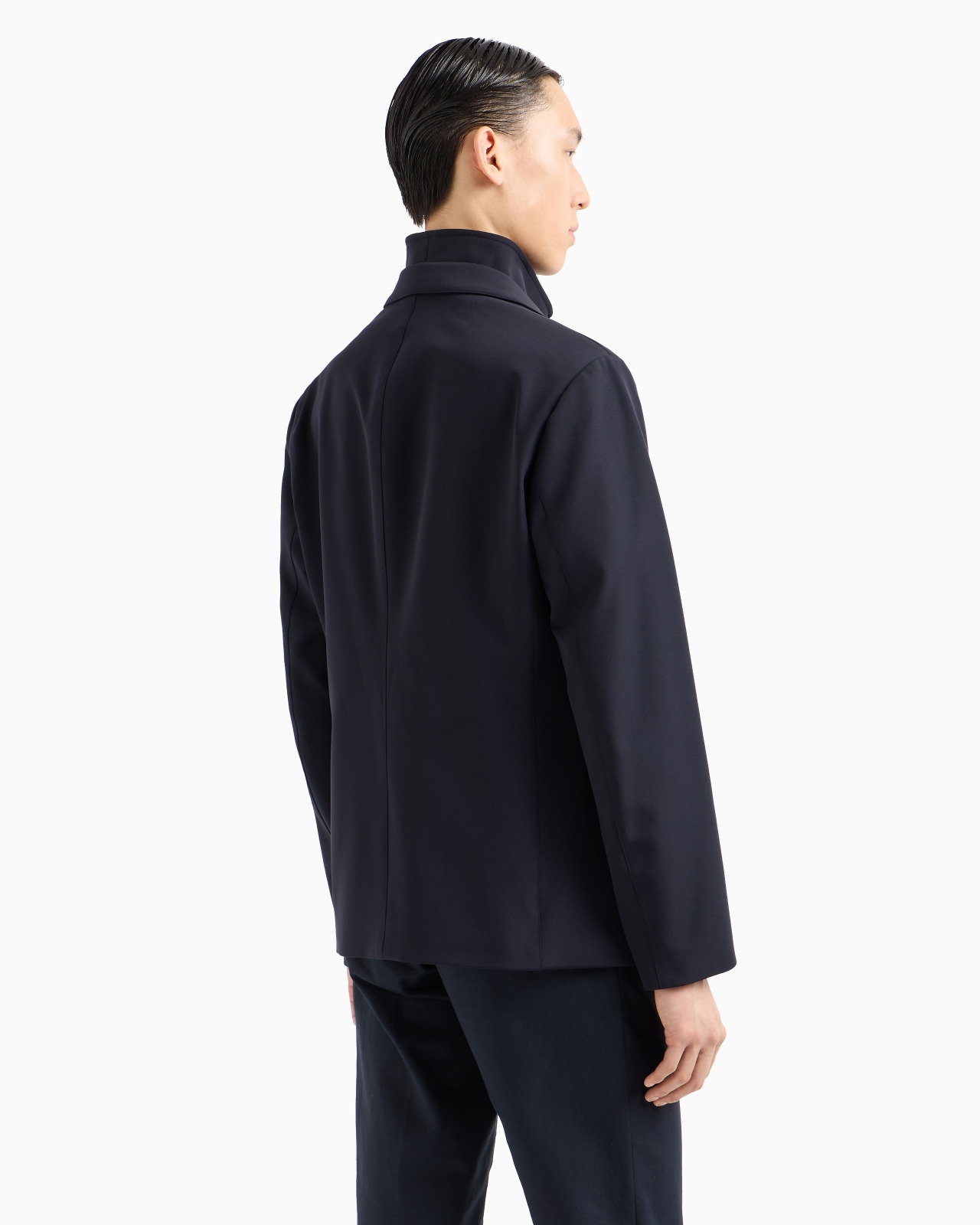 Single-breasted jacket with full-zip detachable inner panel in smooth lightweight nylon - 3