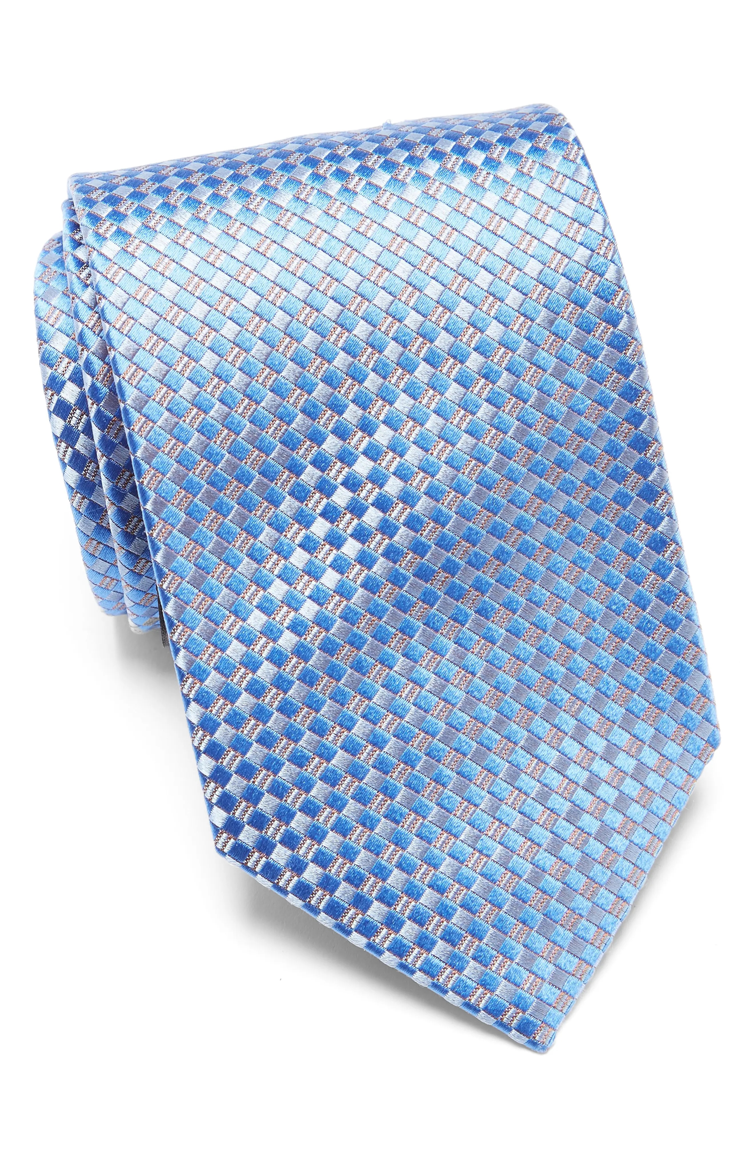 Standard Silk Tie in Blue/Flannel - 1