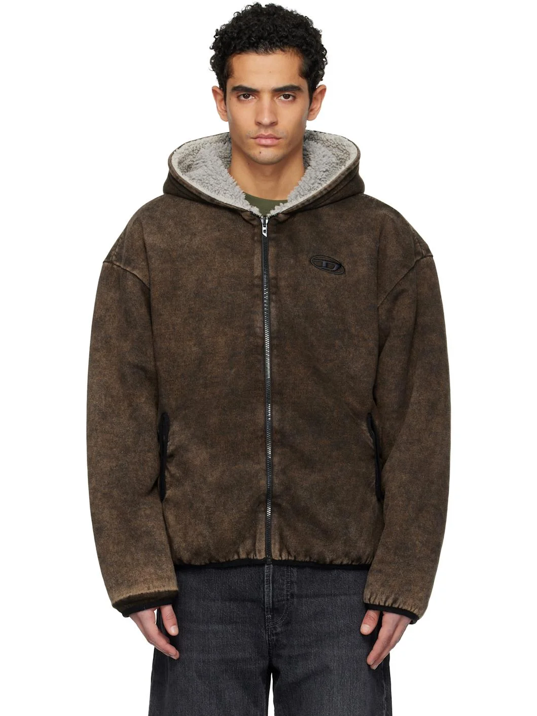 Brown & Beige S-Bryan Reversible Jacket - 1