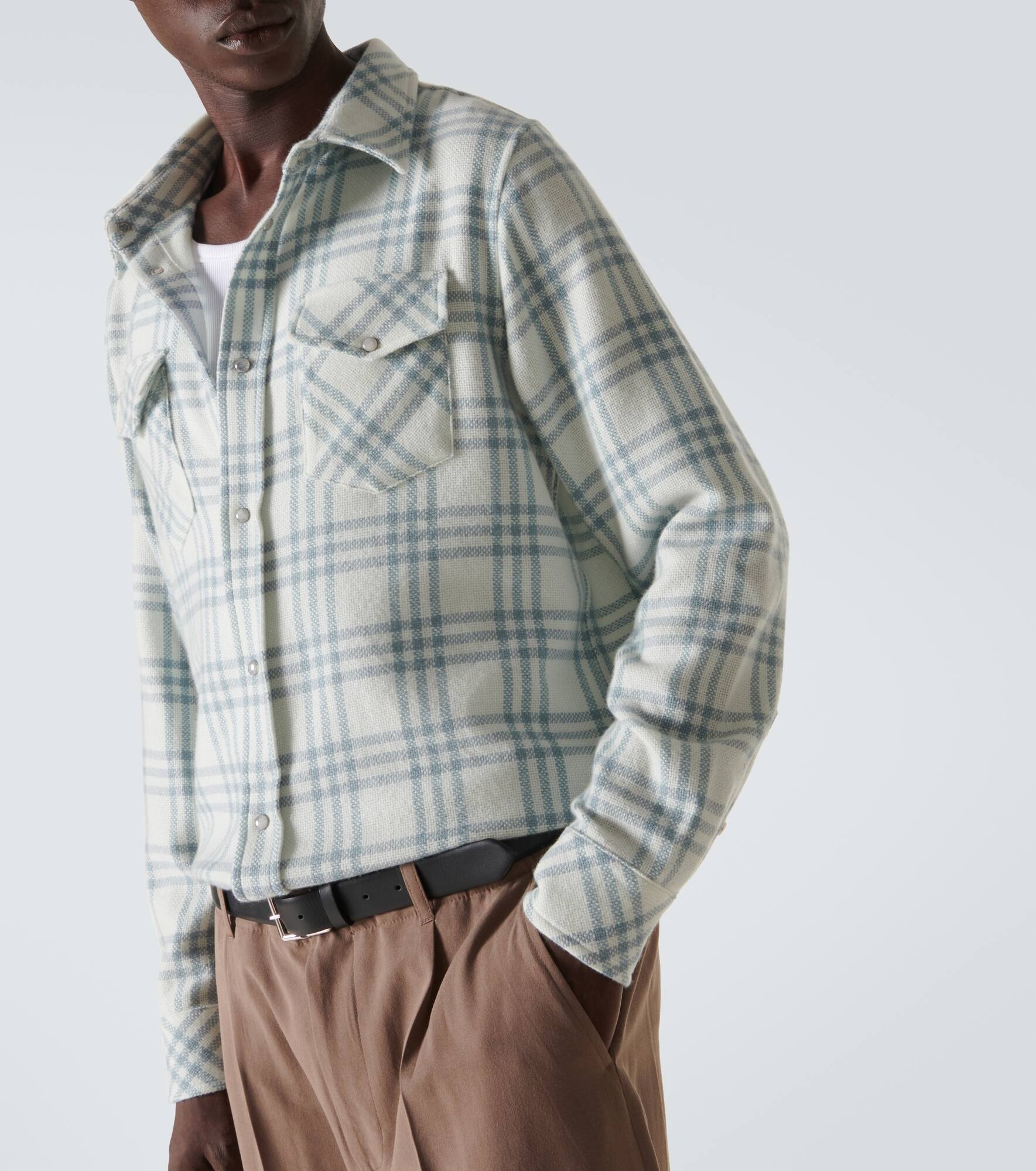 Tartan cashmere shirt - 5