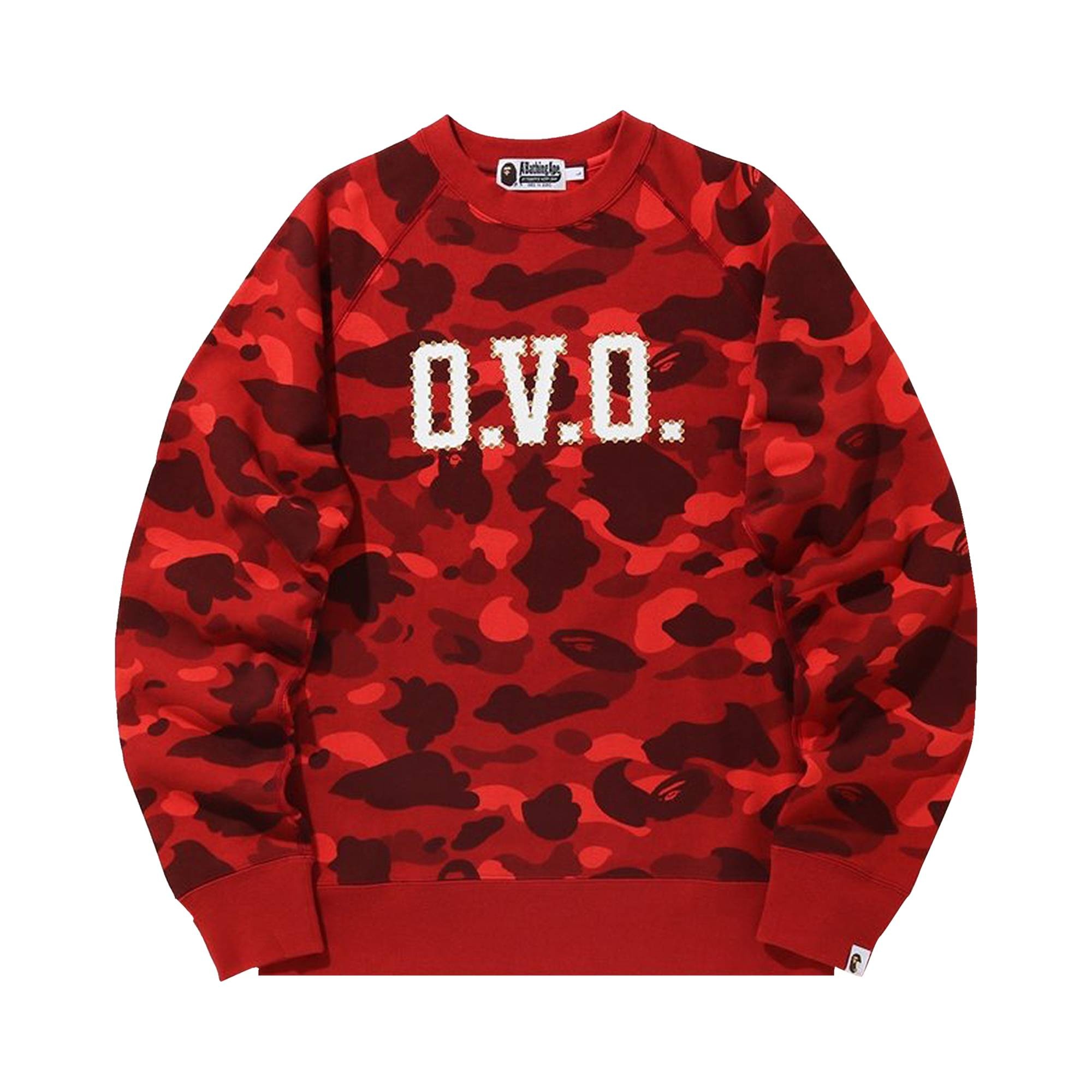 BAPE x OVO Color Camo Crewneck 'Red' - 1