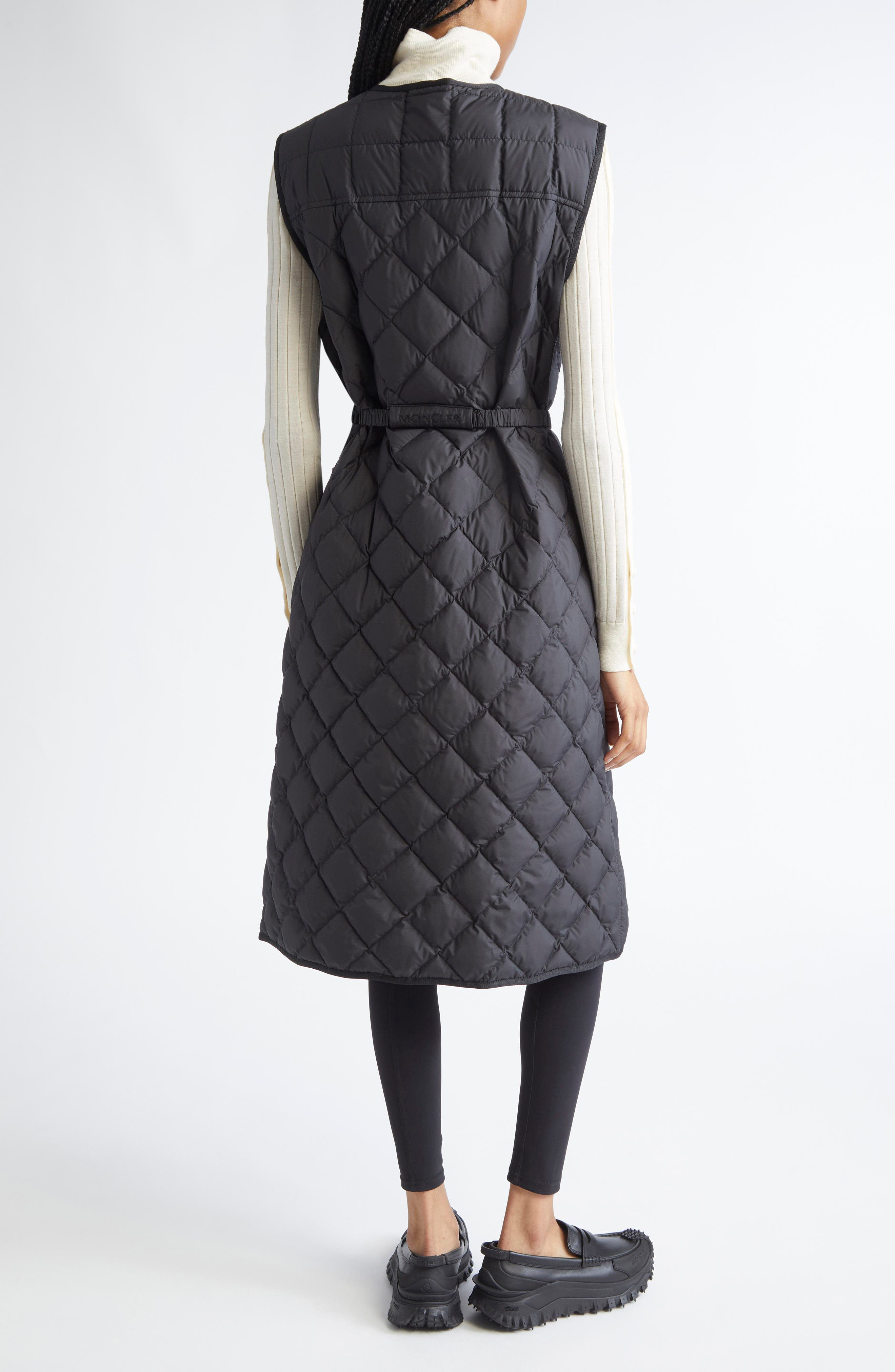 Moncler Butor Diamond Quilted Long Down Vest in Black at Nordstrom - 2